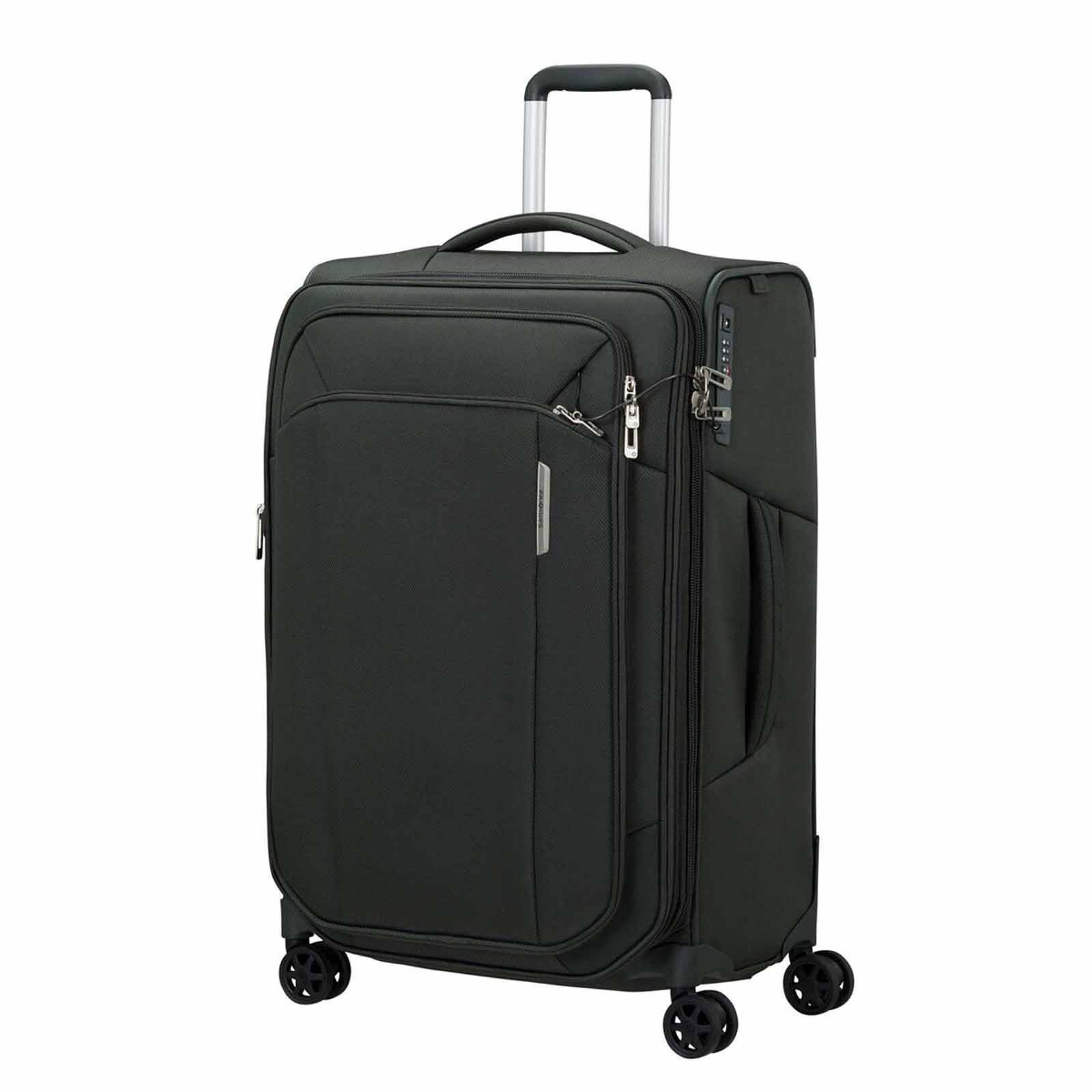 Samsonite-Respark-67cm-Suitcase-Forest-Green-Front-Angle