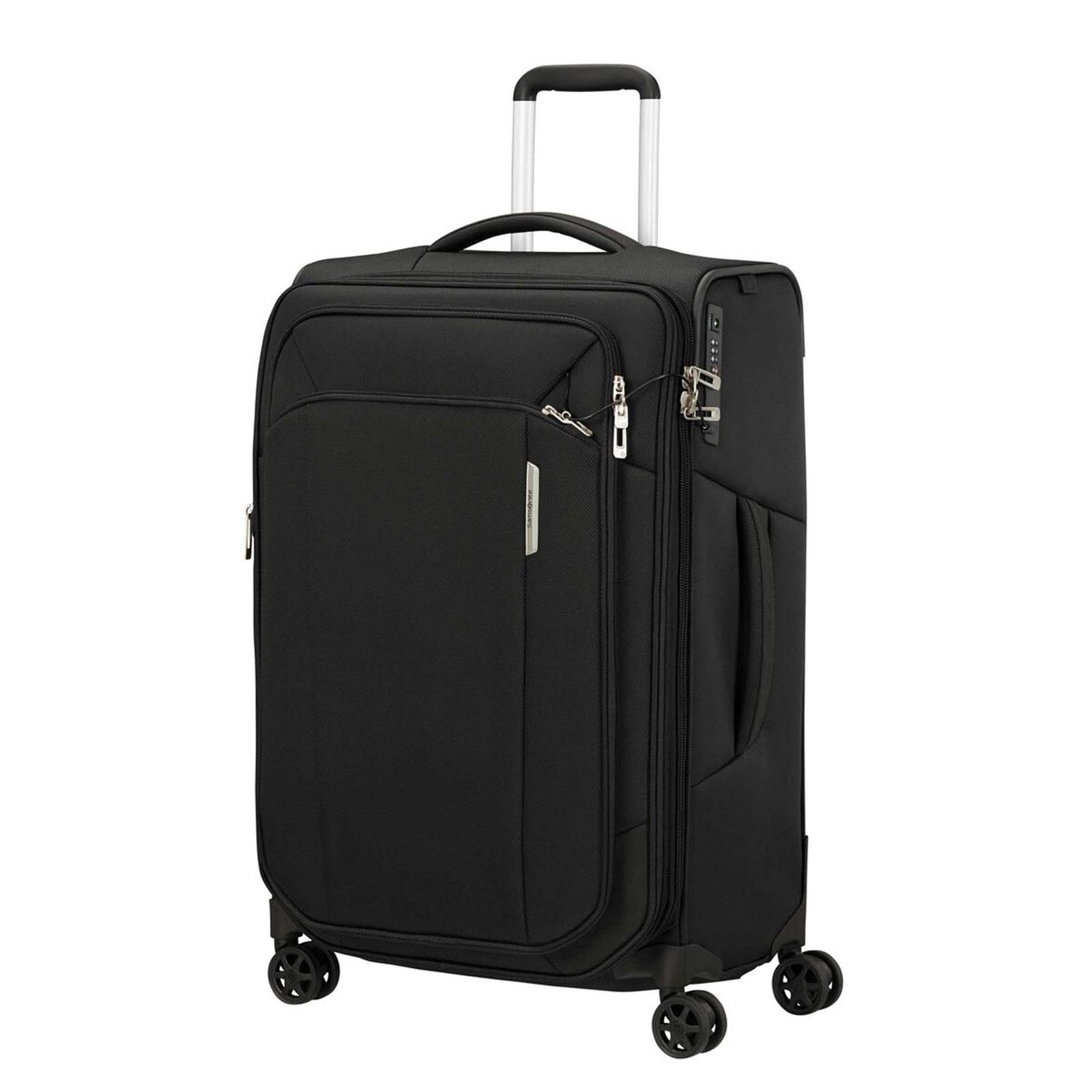 Samsonite-Respark-67cm-Suitcase-Ozone-Black-Front-Angle