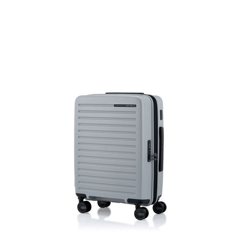 Samsonite Titanium colour suitcase with black wheels on a white background