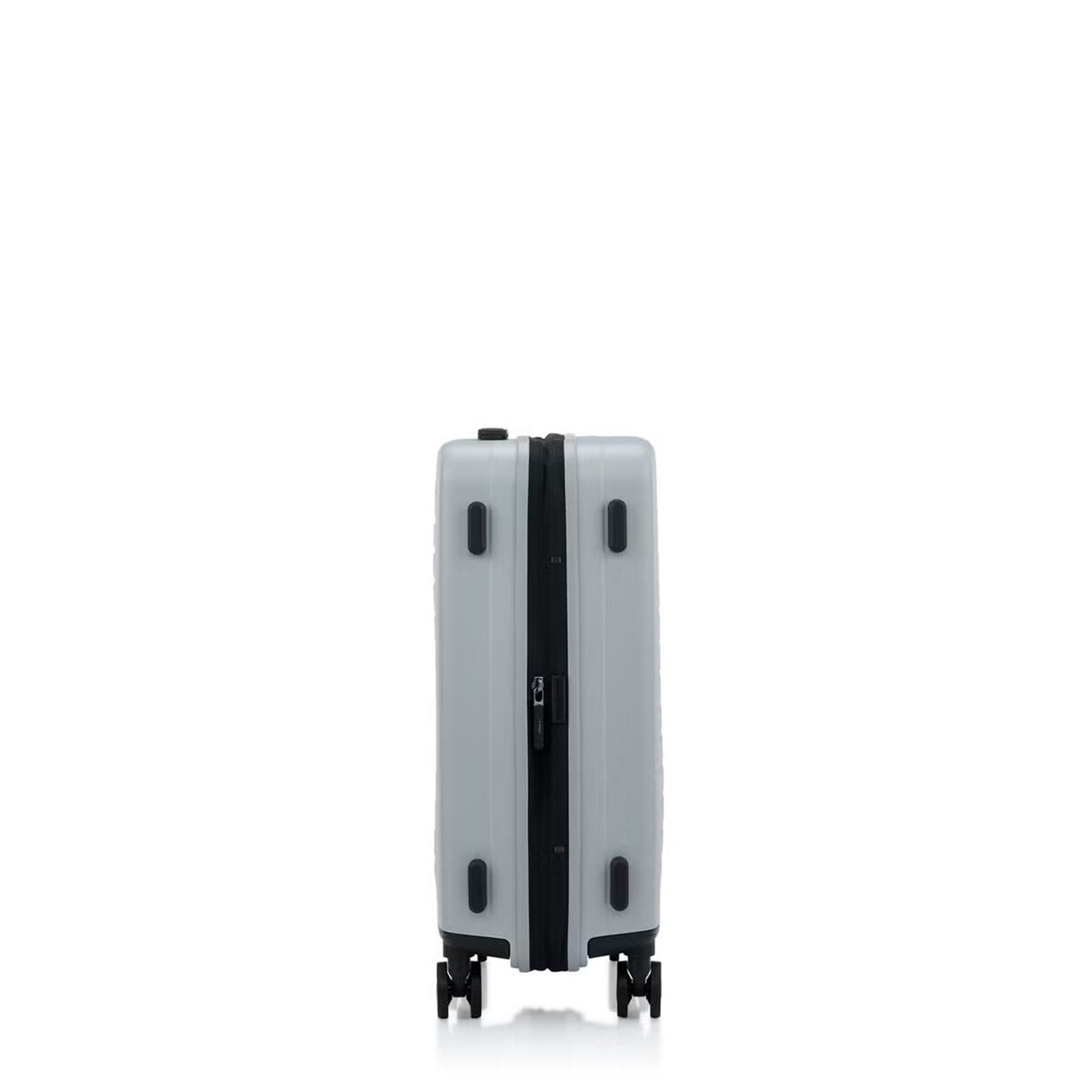 Samsonite Titanium colour suitcase with black accents on a white background