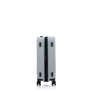 Samsonite Titanium colour suitcase with black accents on a white background