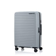 Samsonite Titanium colour suitcase with black wheels on a white background