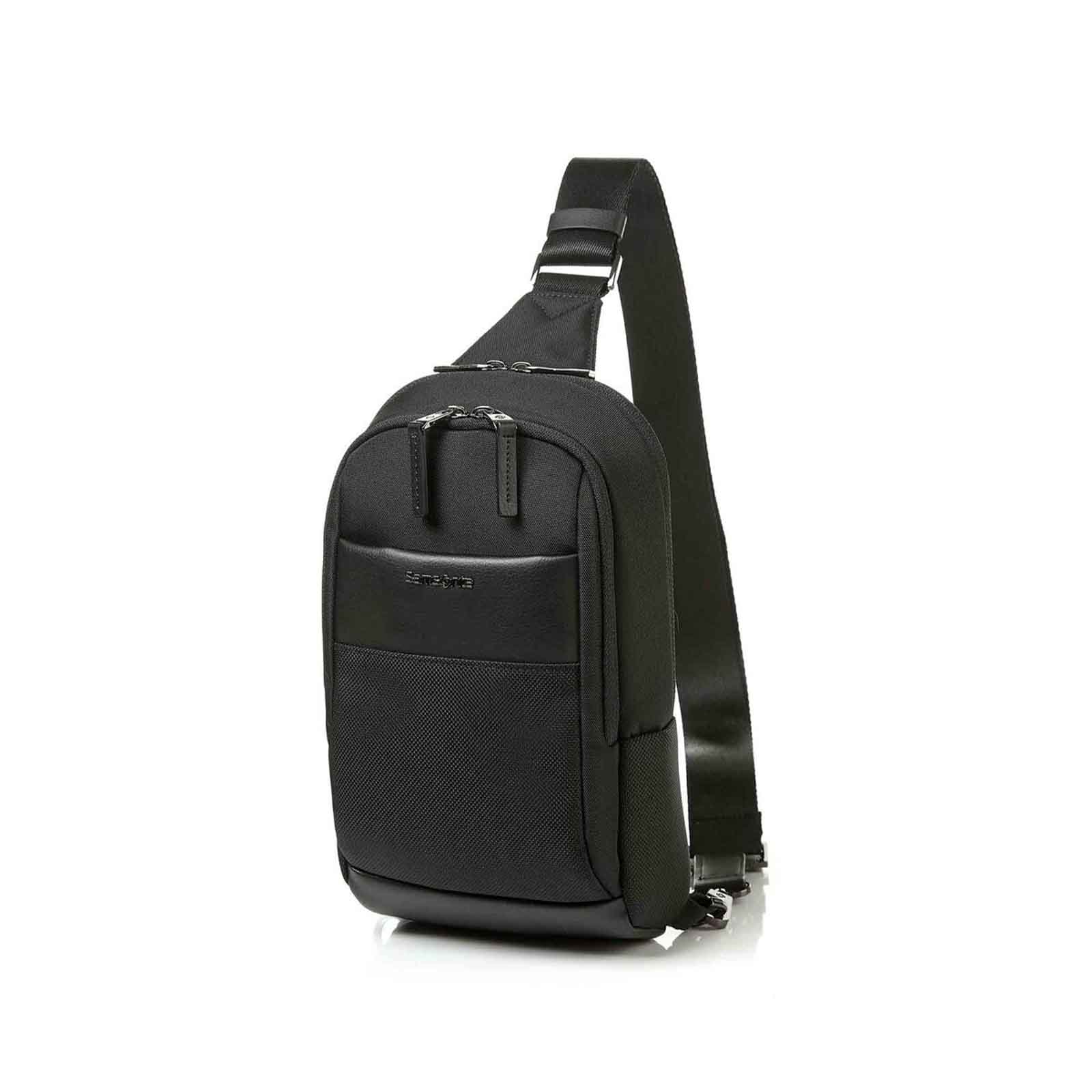 Samsonite-Wilgena-Sling-Bag-Black-Front-Angle