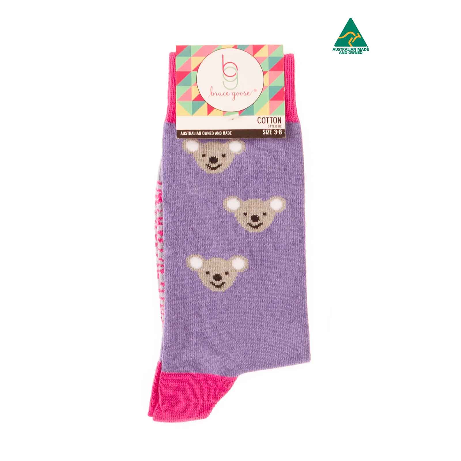Socks-Fun-Koala-Lavender-3-8-Front