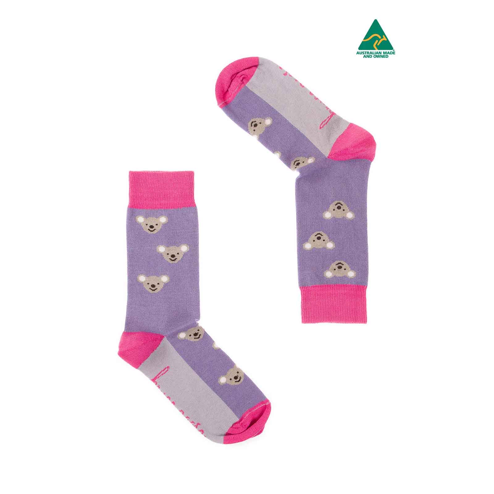 Socks-Fun-Koala-Lavender-3-8-Pair