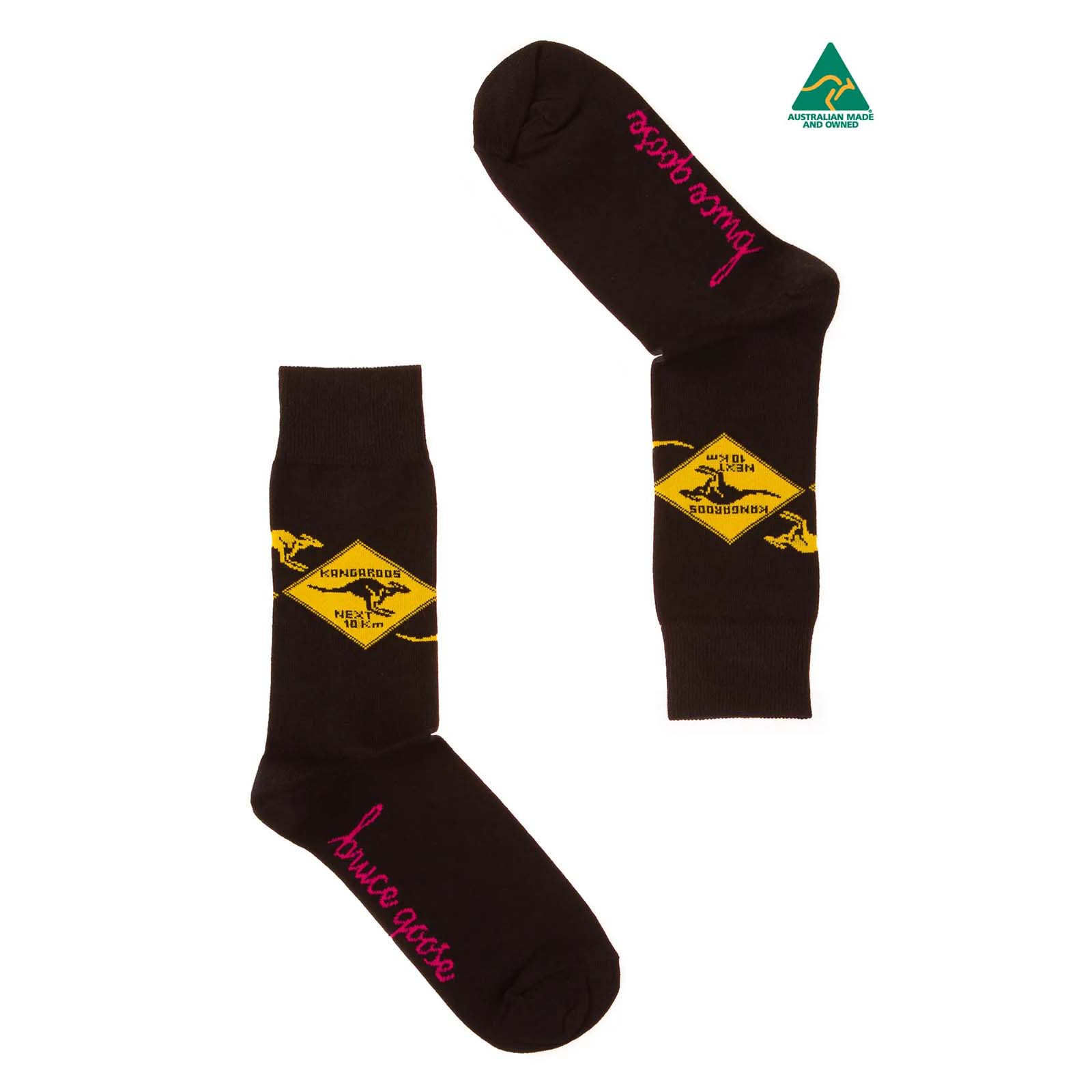 Socks-Kangaroo-Sign-Black-3-8-Pair