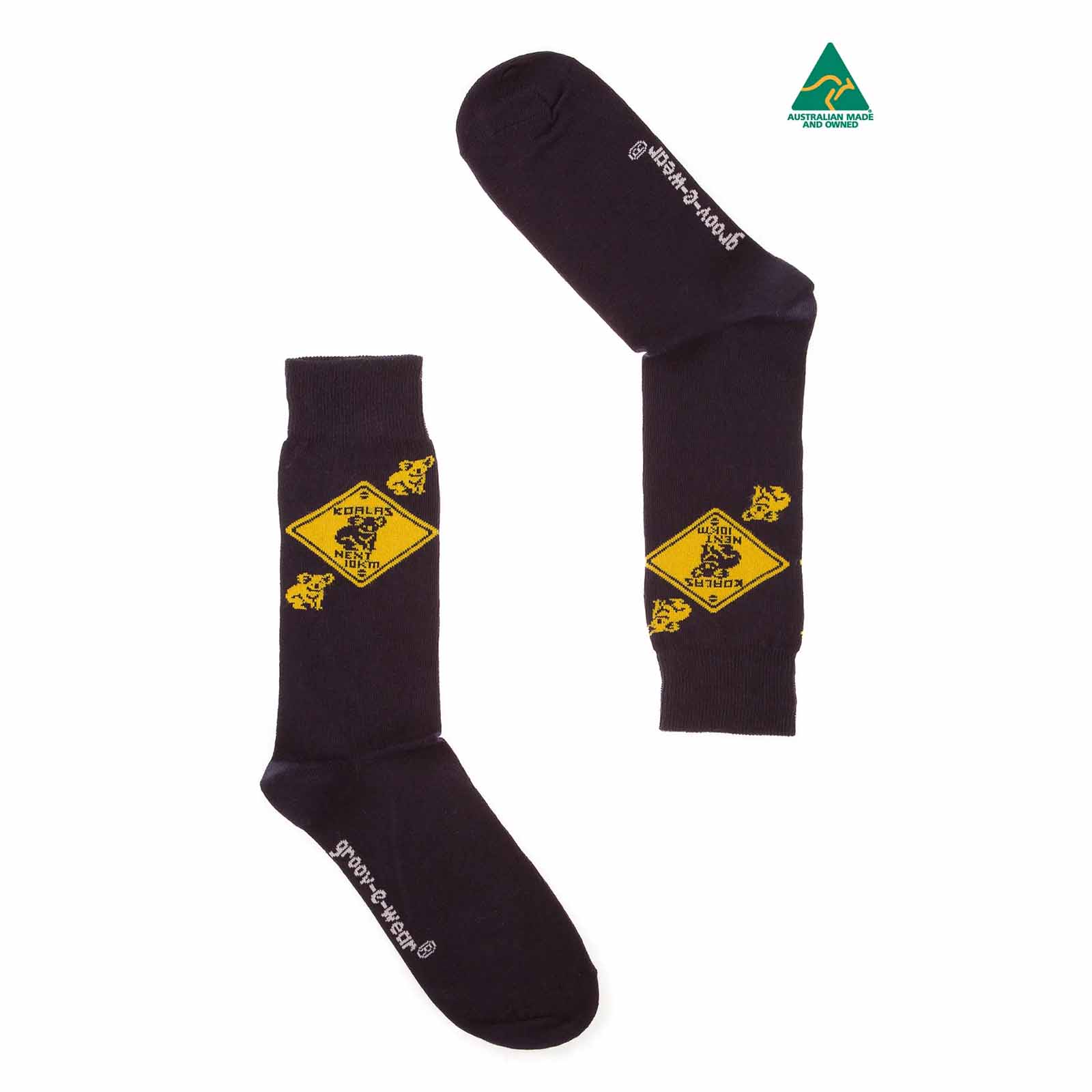 Socks Koala Sign Black