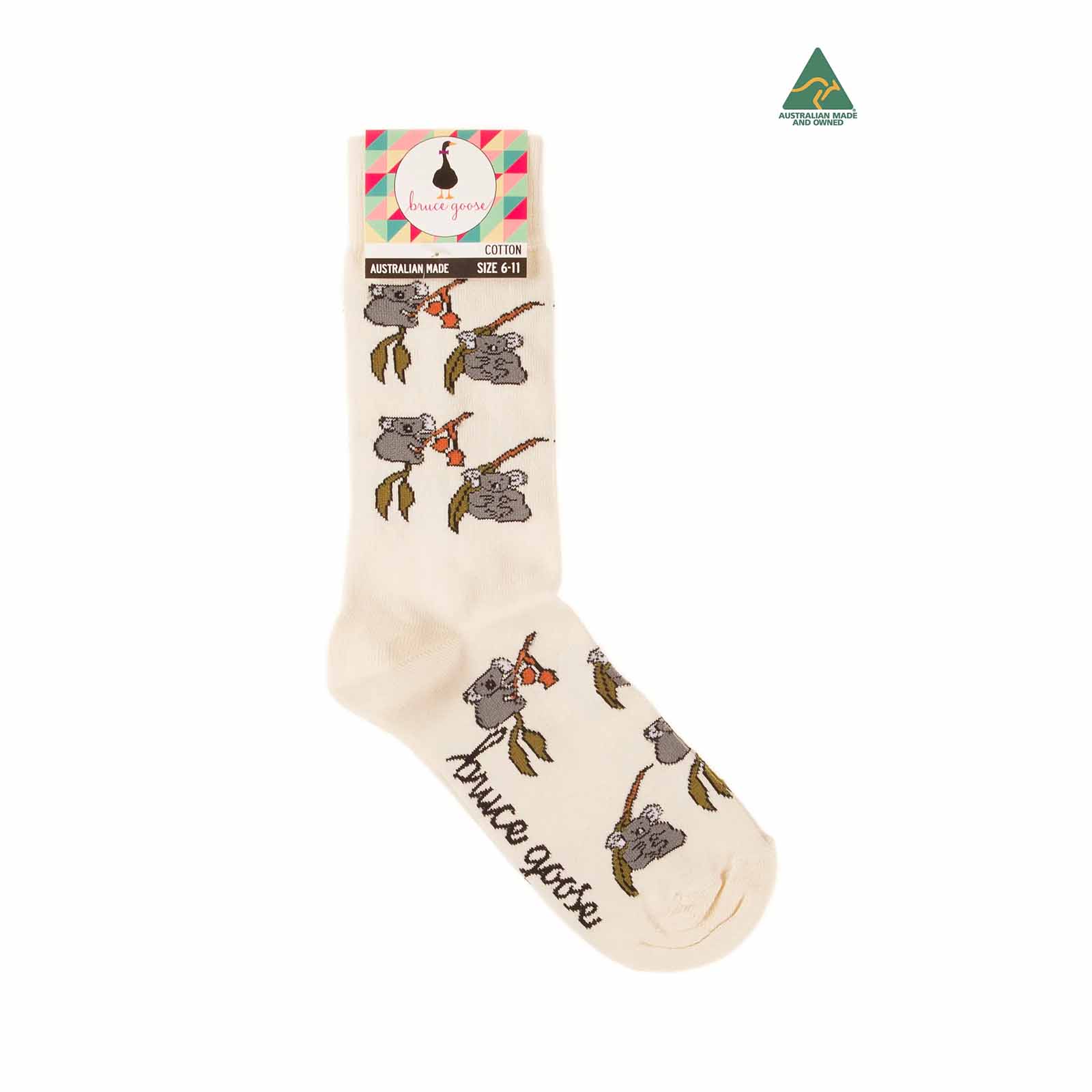Socks-Mens-Koala-Eucalyptus-Cream-6-11-Single
