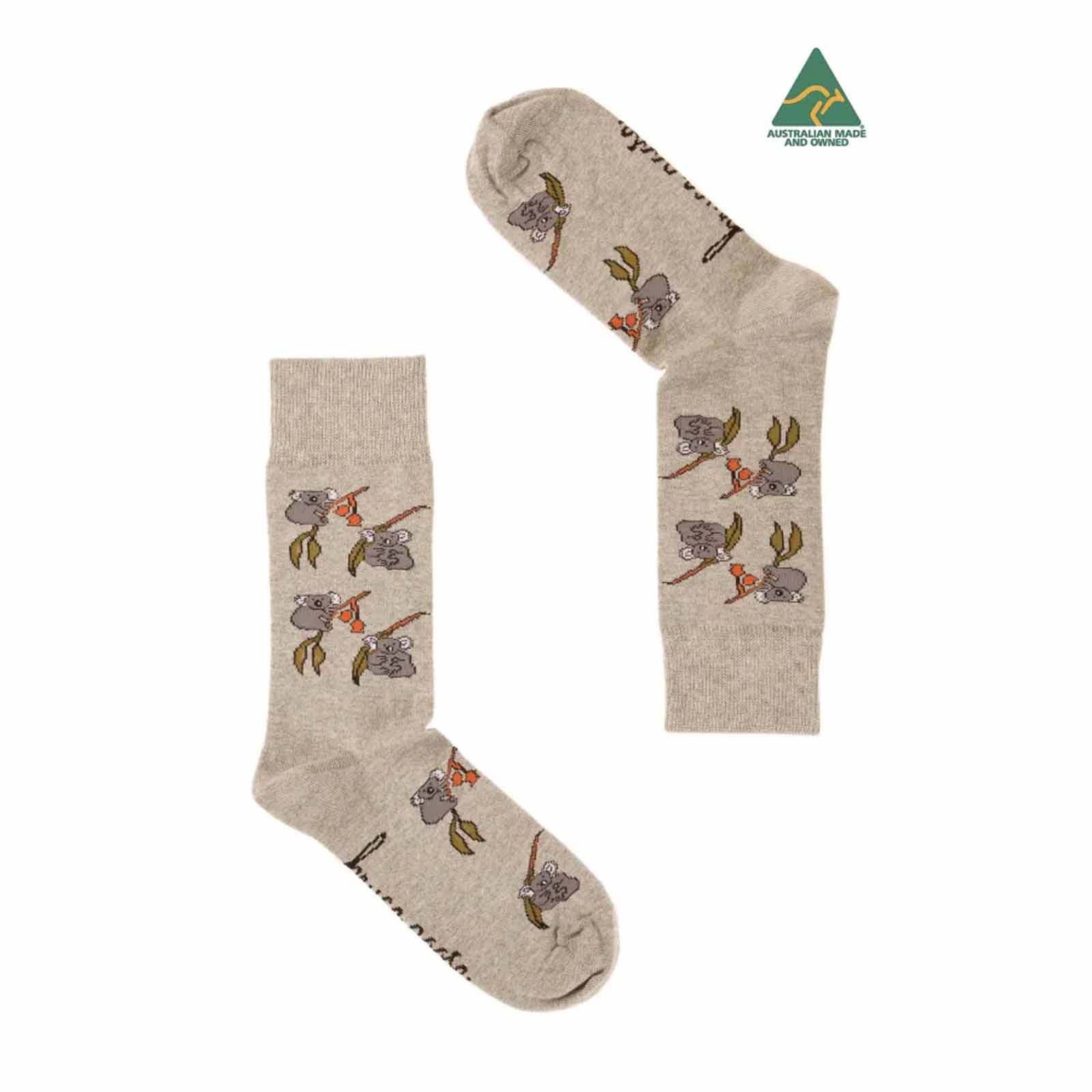 Socks-Mens-Koala-Eucalyptus-Grey-6-11-Pair