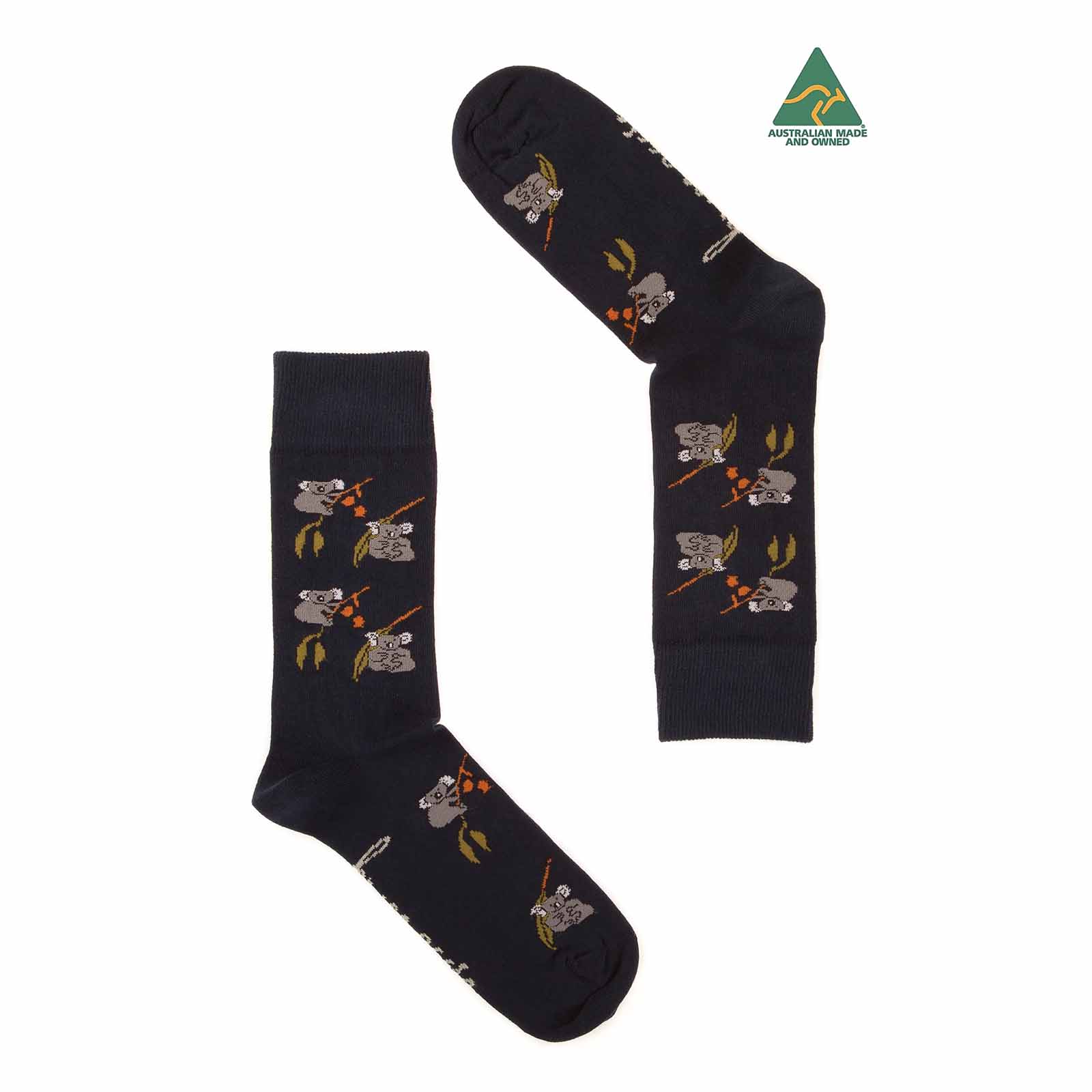 Socks-Mens-Koala-Eucalyptus-Navy-6-11-Pair