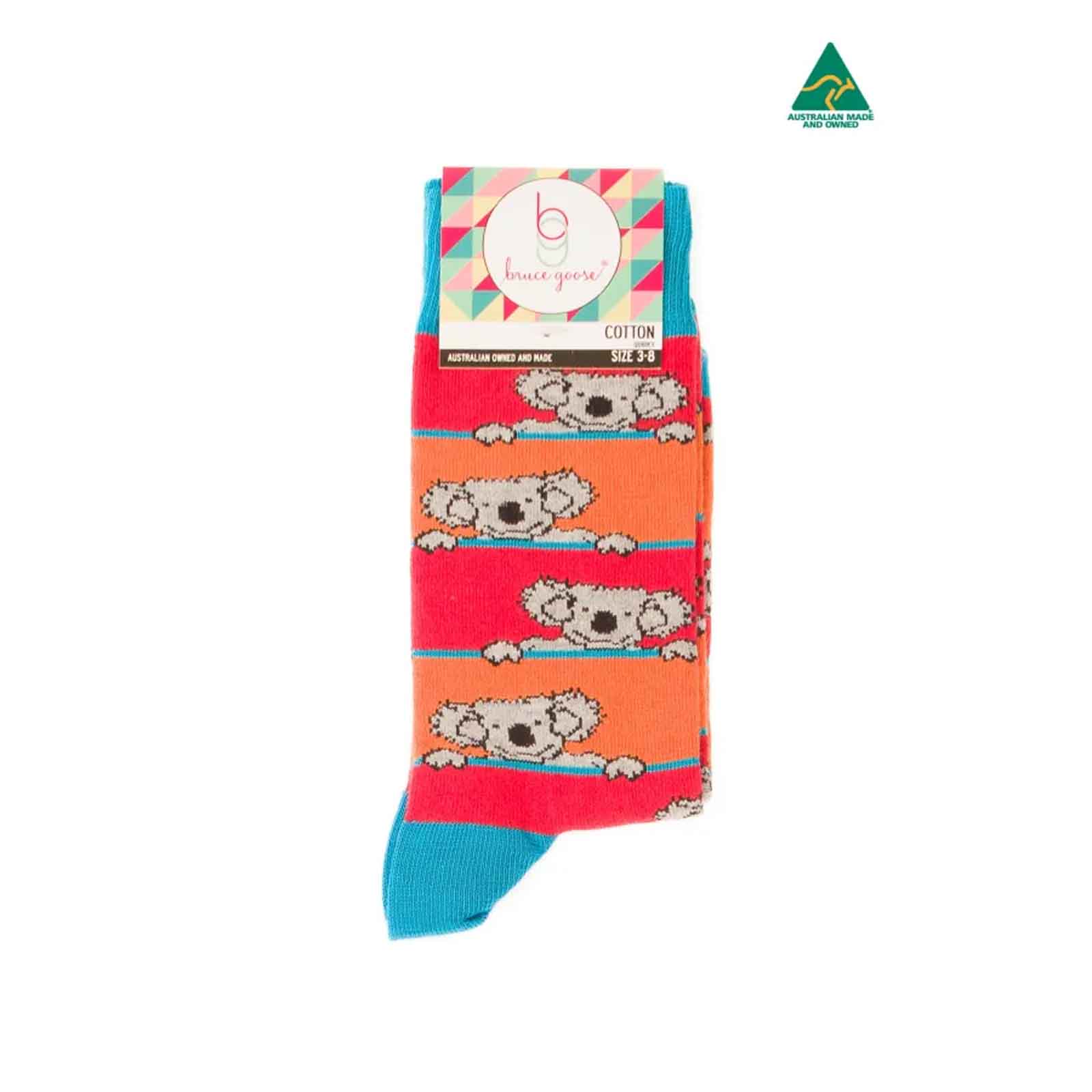 Socks-Stripey-Koala-Orange-3-8-Front