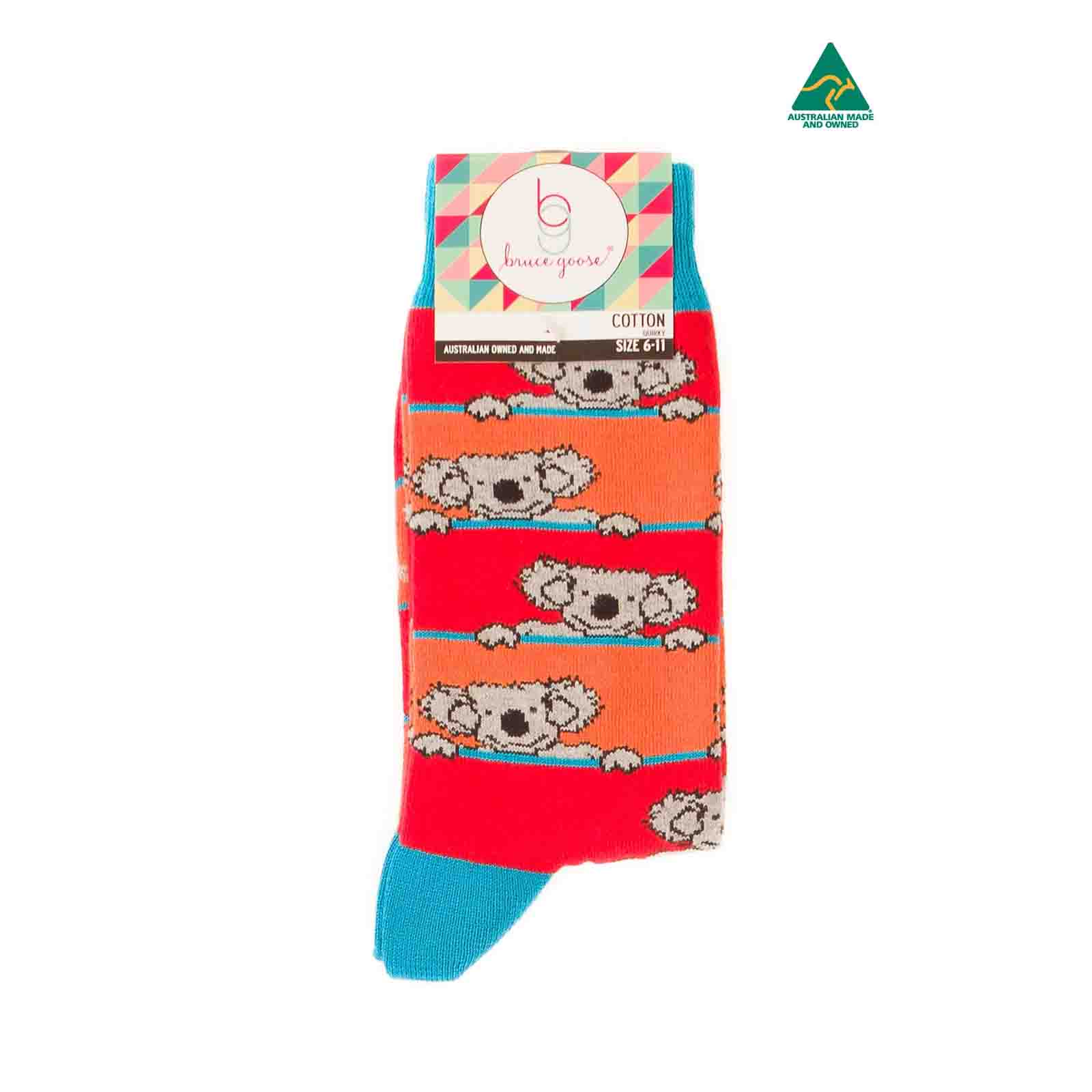 Socks-Stripey-Koala-Orange-6-11-Front