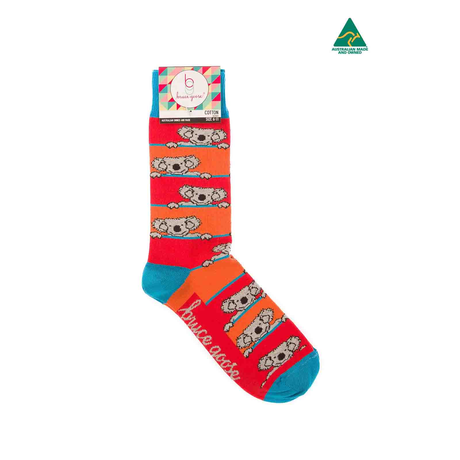 Socks-Stripey-Koala-Orange-6-11-Single