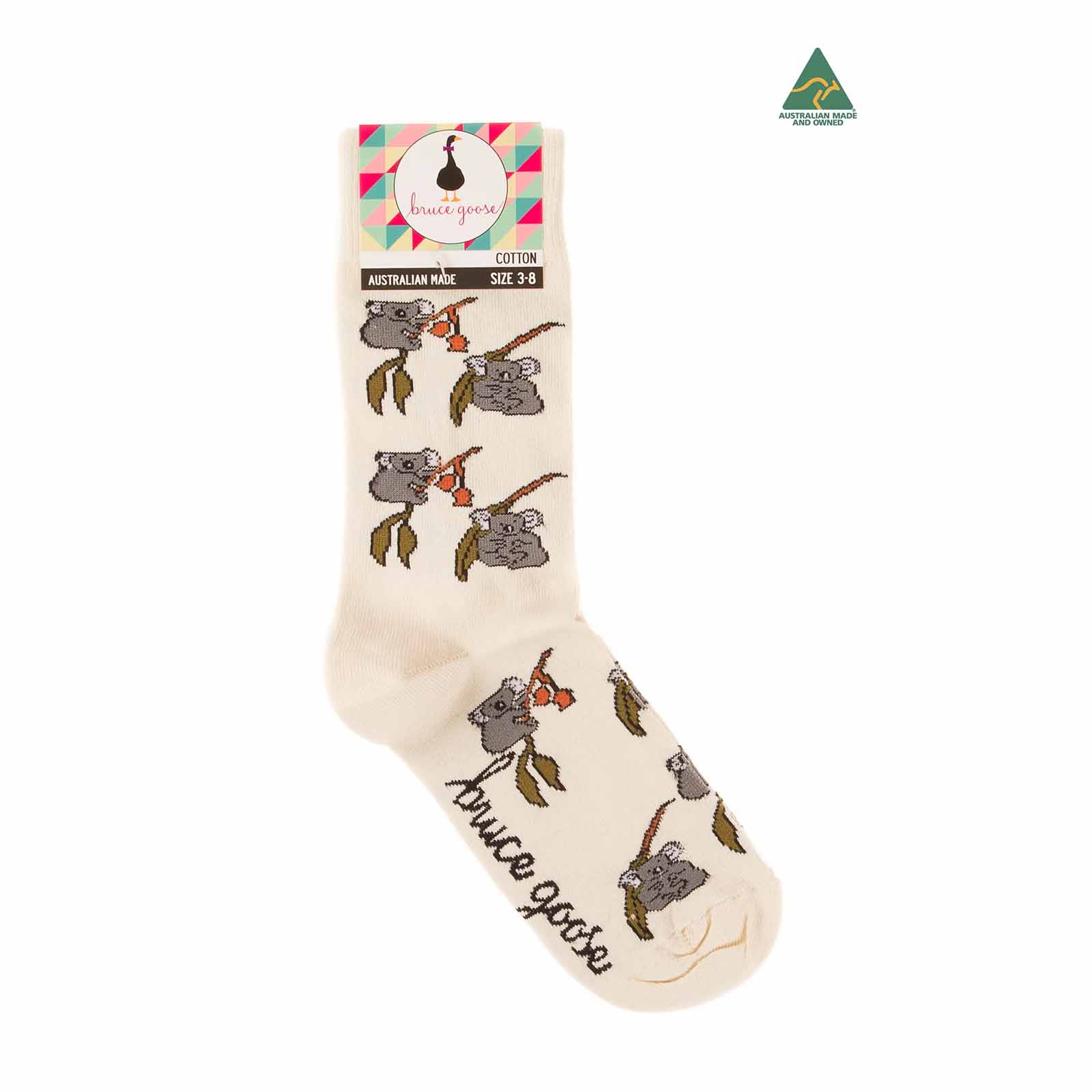 Socks-Womens-Koala-Eucalyptus-Cream-Open