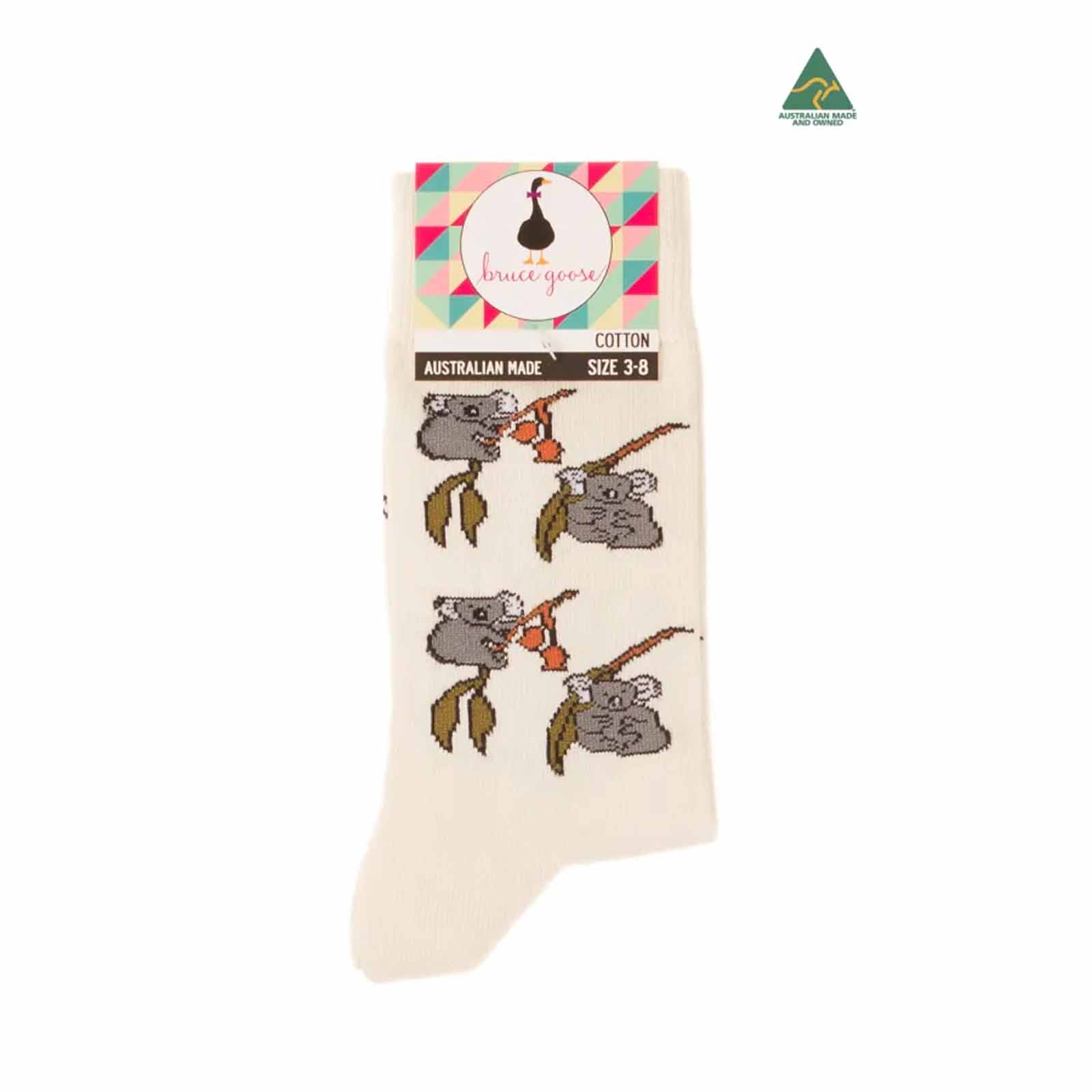 Socks-Womens-Koala-Eucalyptus-Cream