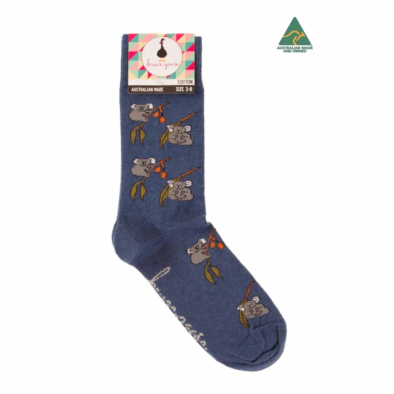 Socks-Womens-Koala-Eucalyptus-Denim-Marl-Open