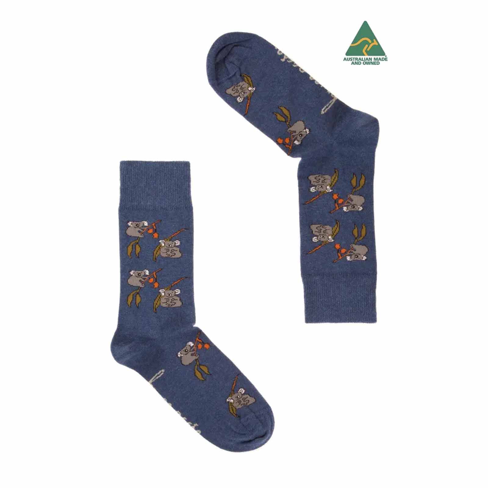 Socks-Womens-Koala-Eucalyptus-Denim-Marl-Pair