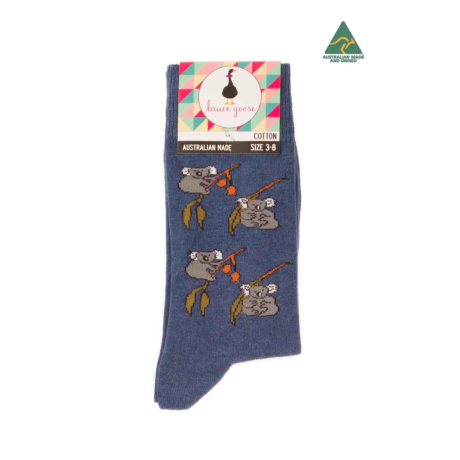 Socks-Womens-Koala-Eucalyptus-Denim-Marl