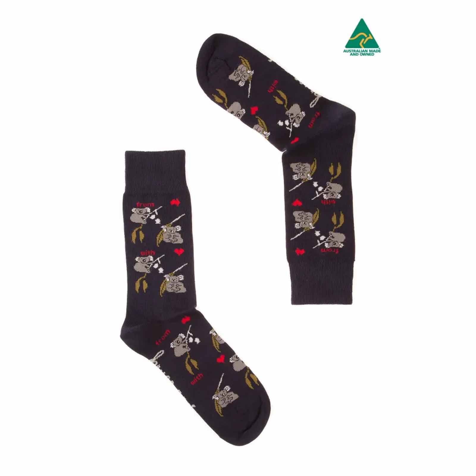 Socks-Womens-Koala-Eucalyptus-Navy-Pair