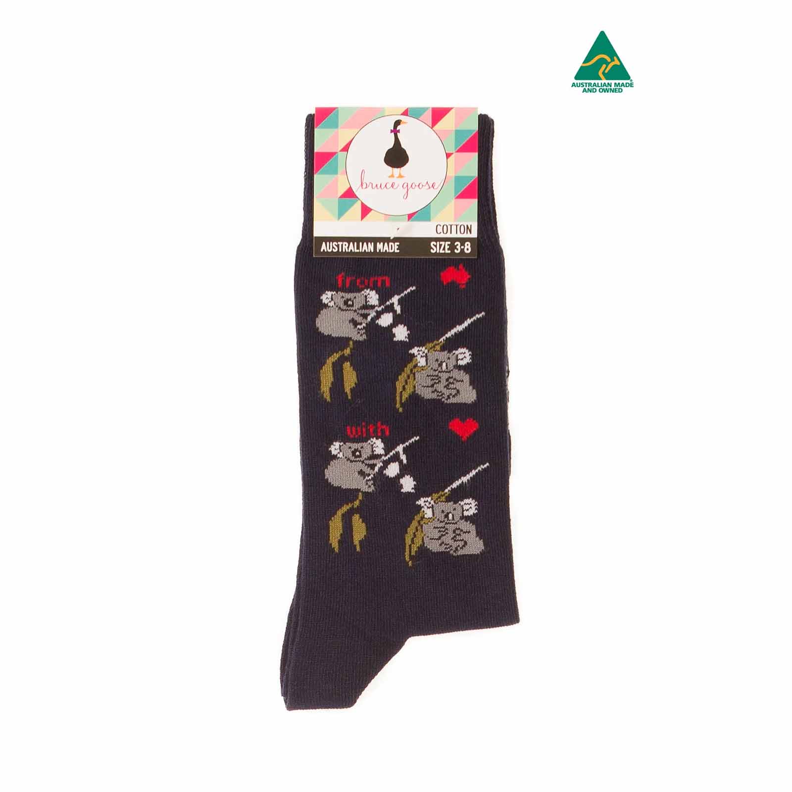 Socks-Womens-Koala-Eucalyptus-Navy