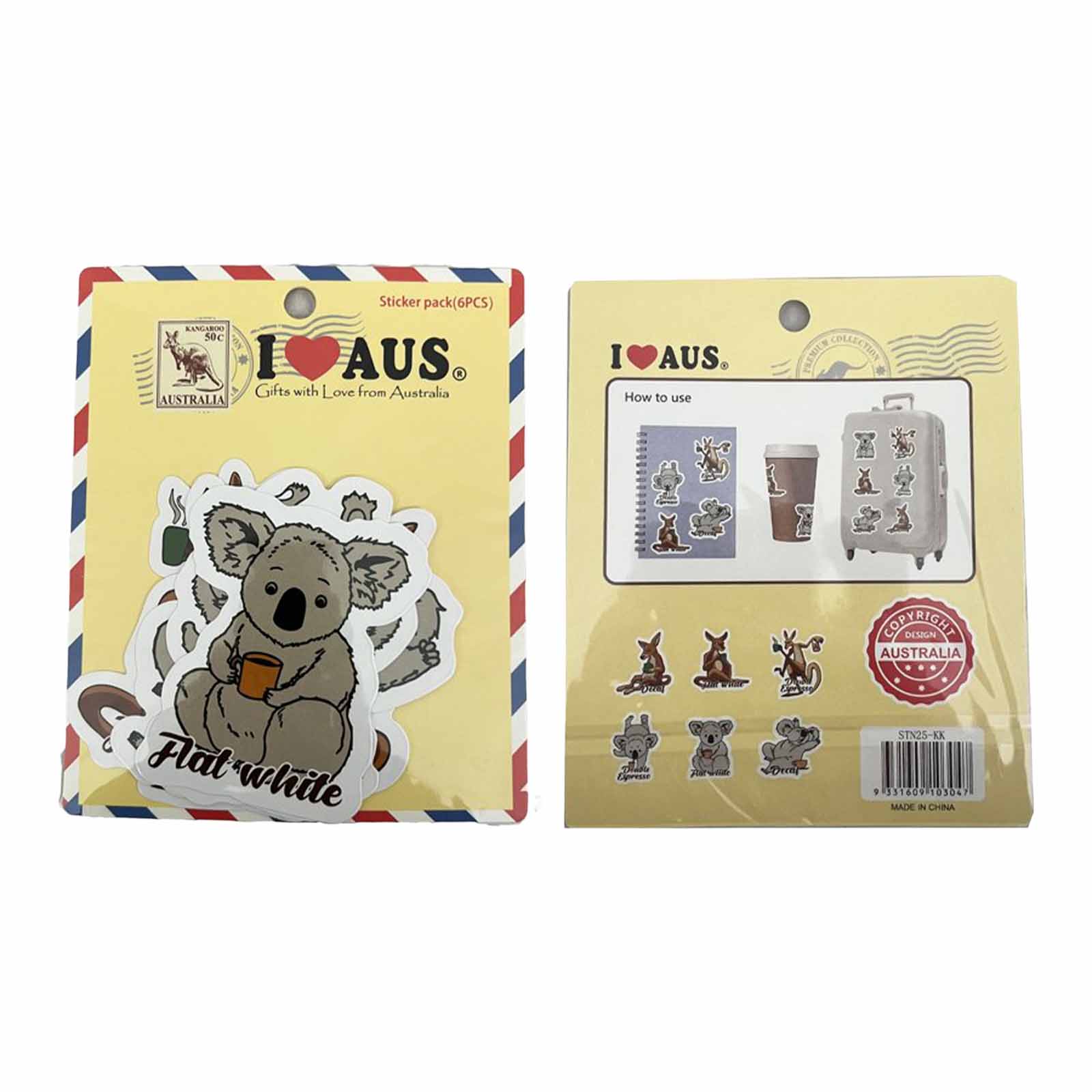 Sticker-Set-6-Pieces-Caffeinated-Roo-Koala
