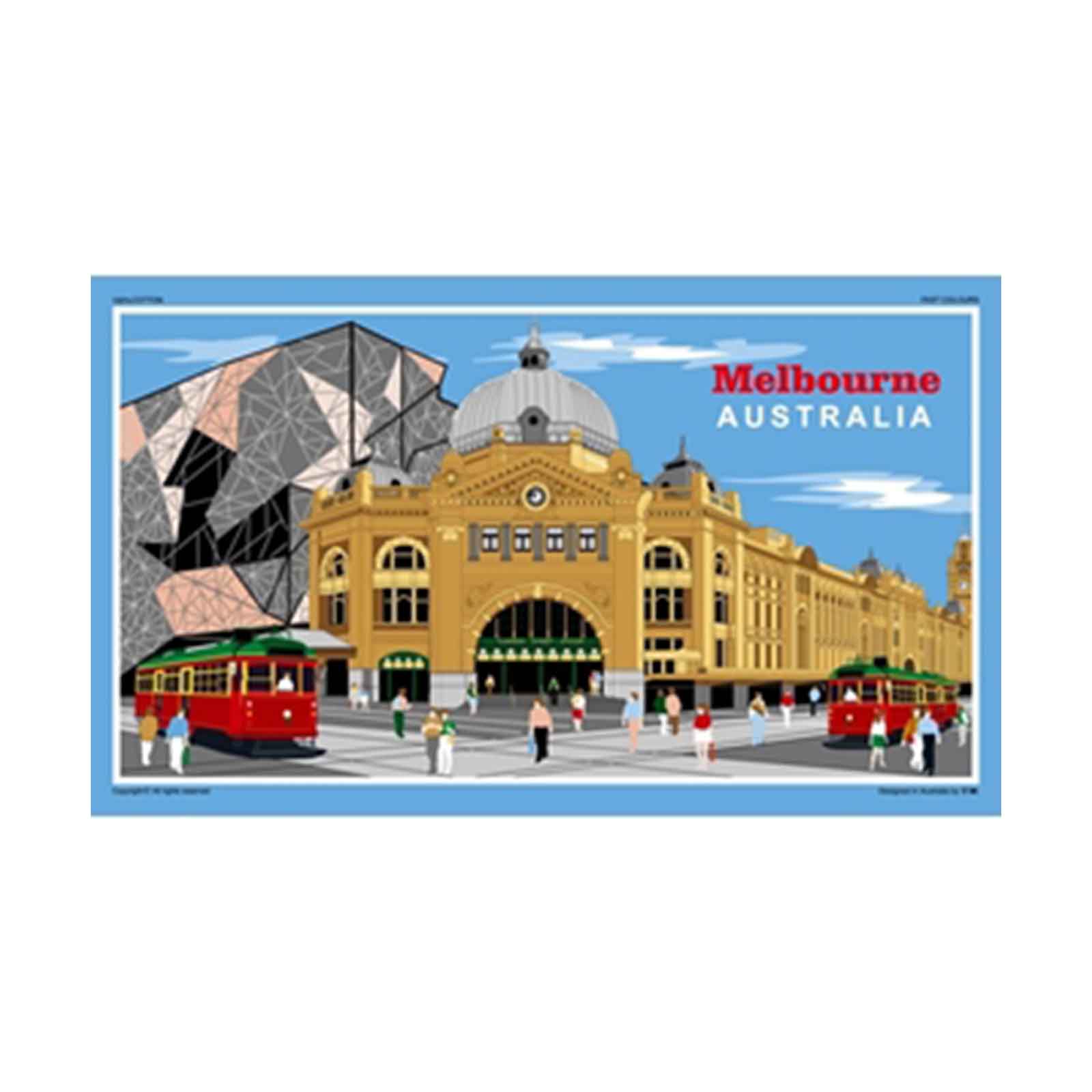 Tea-Towel-Melbourne-Flinders-Street