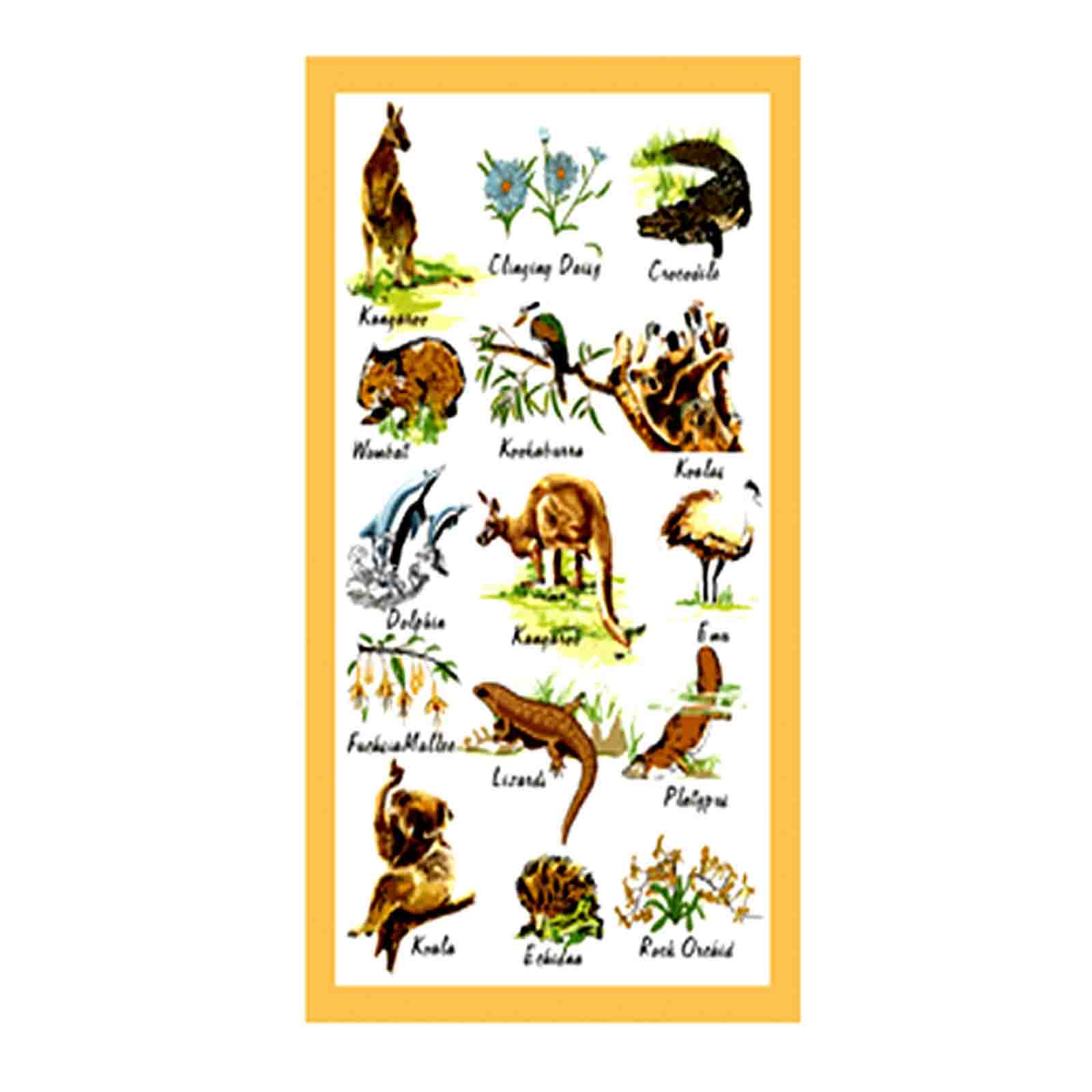 Tea-Towel-White-Animals