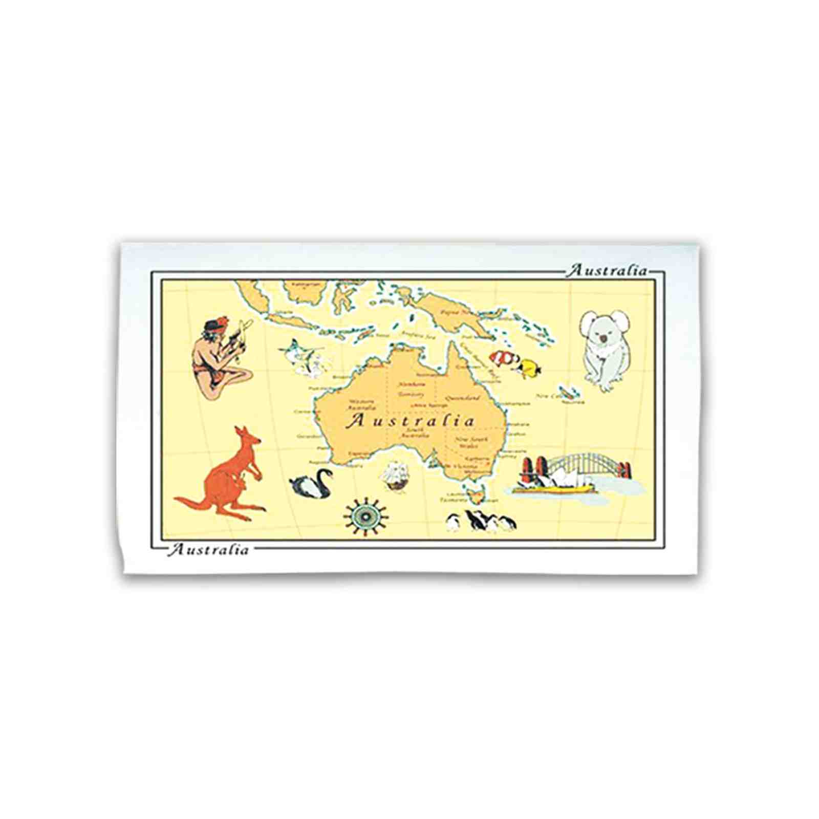 Tea-Towel-Yellow-Aus-Map