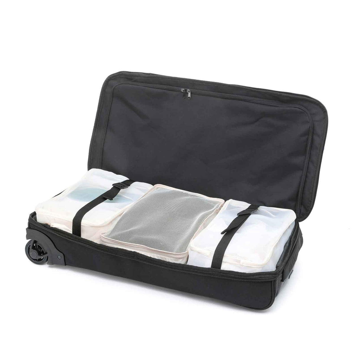 Tosca-70cm-Split-Duffel-Wheel-Bag-Black-Open