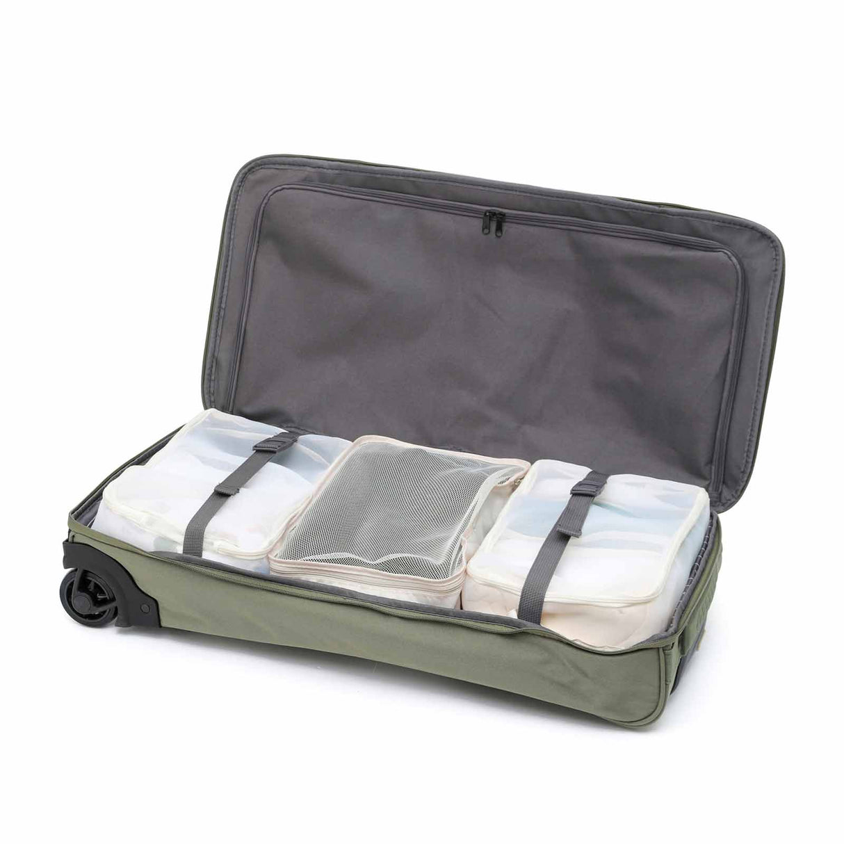 Tosca-70cm-Split-Duffel-Wheel-Bag-Khaki-Open