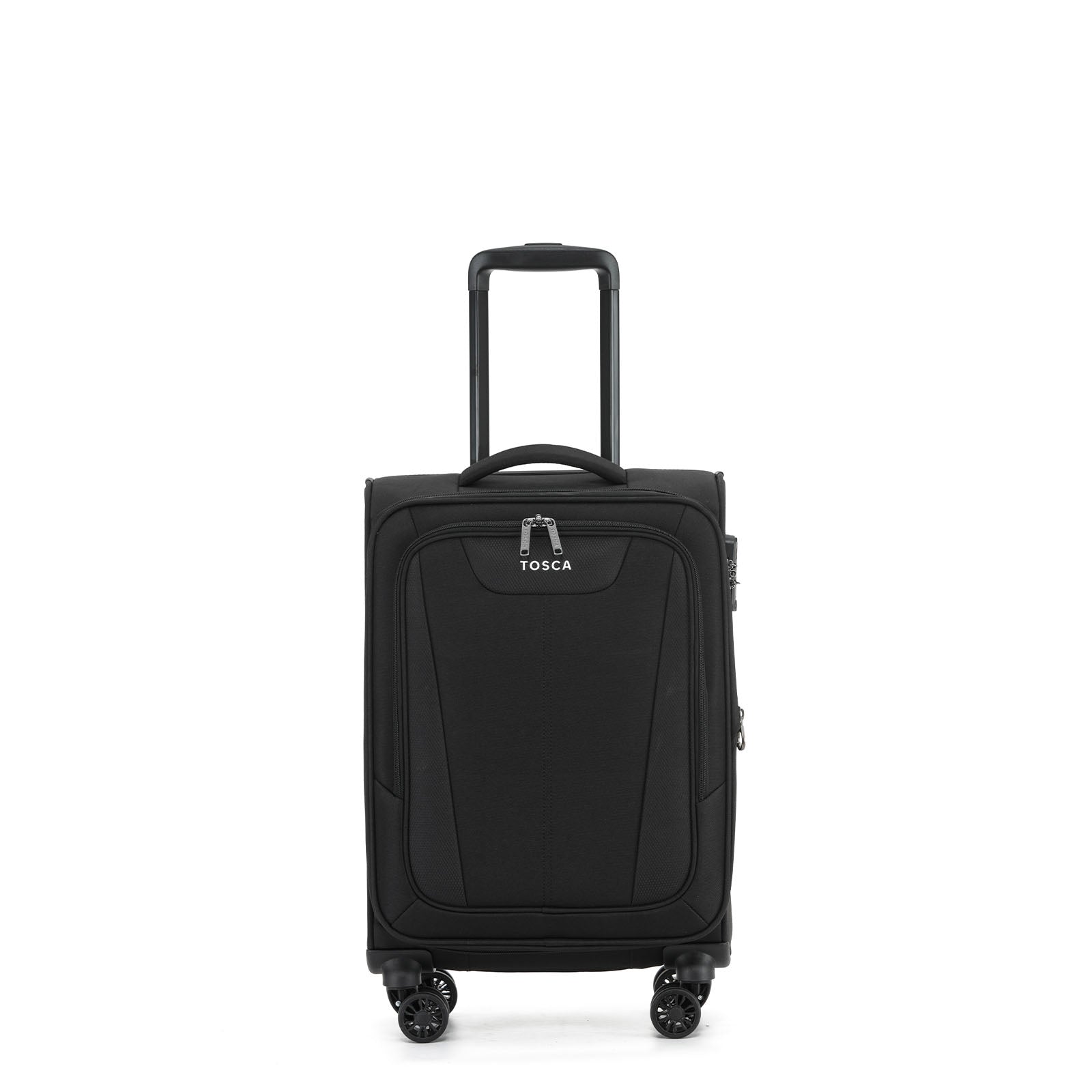 Tosca-Altitude-4w-55cm-Carry-On-Suitcase-Black-Front