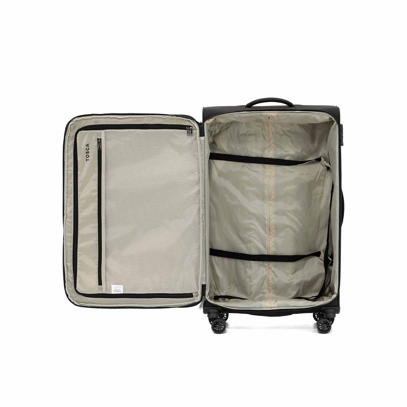 Tosca-Altitude-4w-78cm-Large-Suitcase-Black-Open