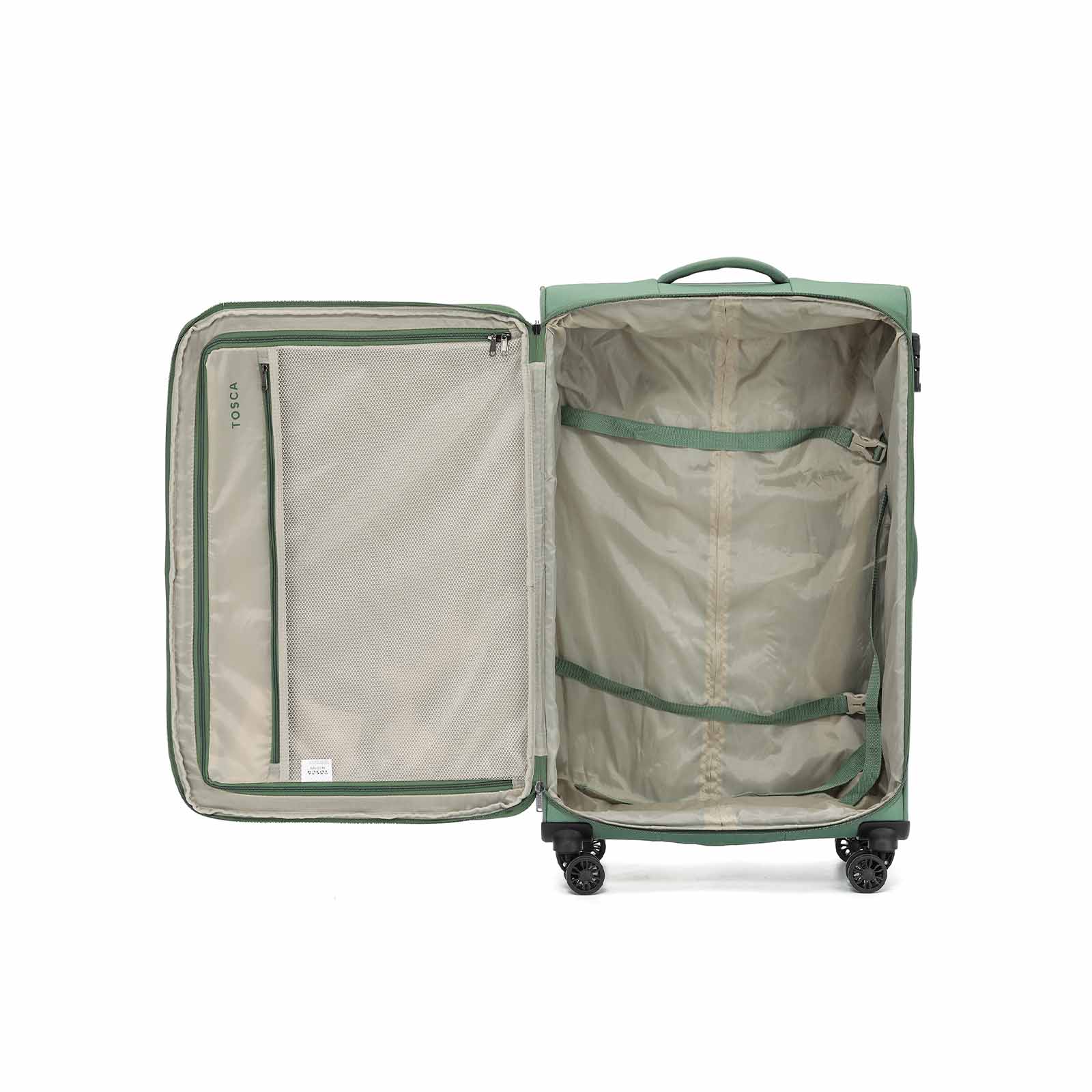 Tosca-Altitude-4w-78cm-Large-Suitcase-Ivy-Open