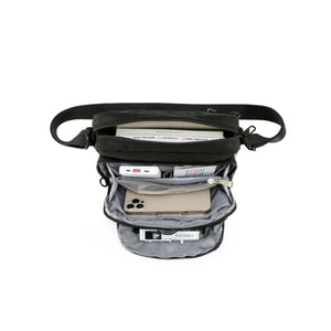 Tosca-Anti-Theft-25-Shoulder-Bag-Layered-Medium-Black-Open