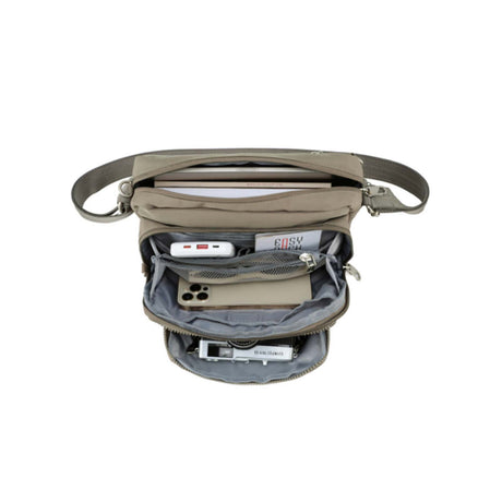 Tosca-Anti-Theft-25-Shoulder-Bag-Layered-Medium-Taupe-Open