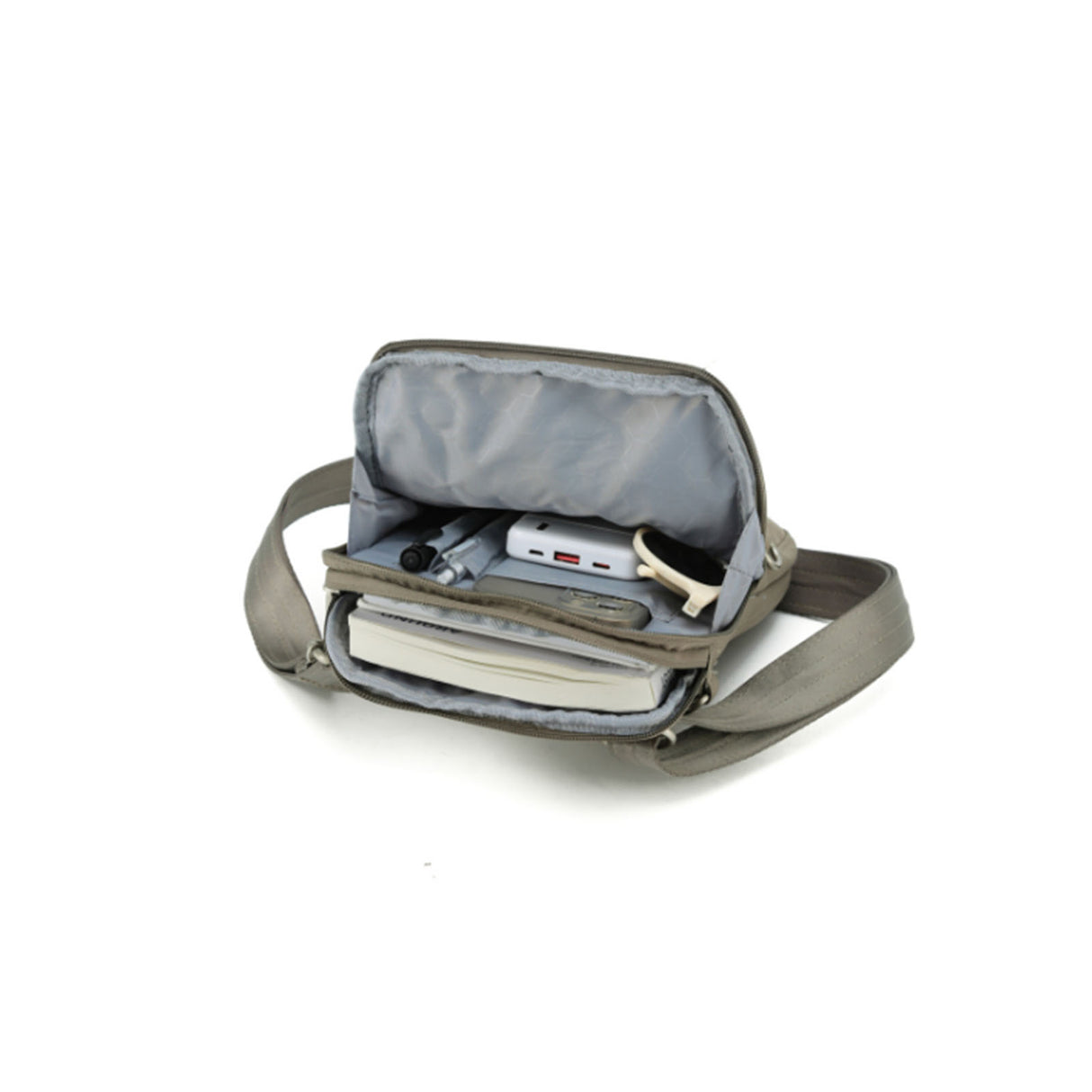Tosca-Anti-Theft-25-Shoulder-Bag-Mini-Taupe-Open