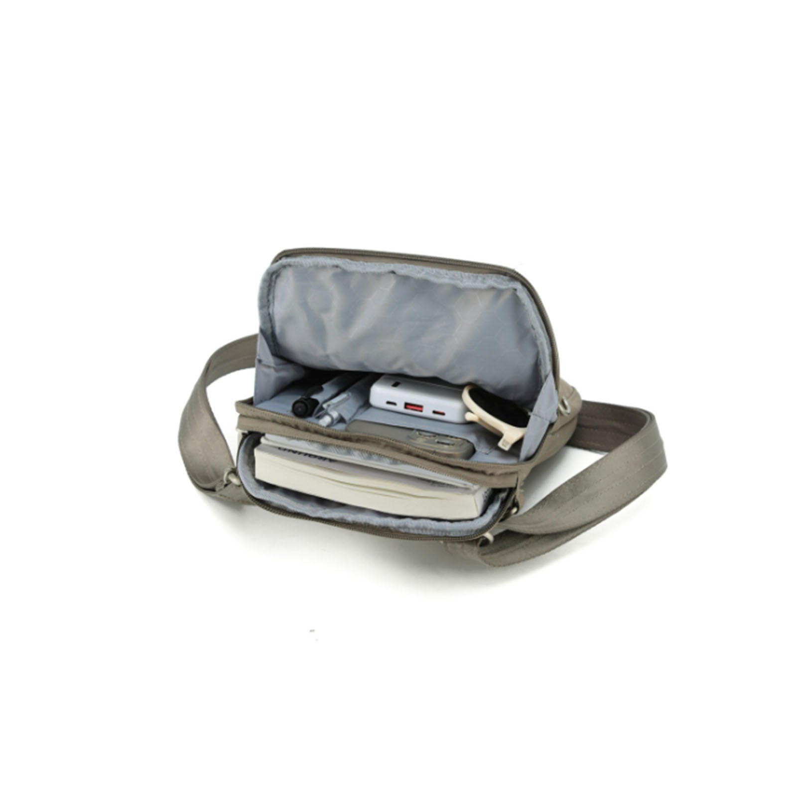 Tosca-Anti-Theft-25-Shoulder-Bag-Mini-Taupe-Open