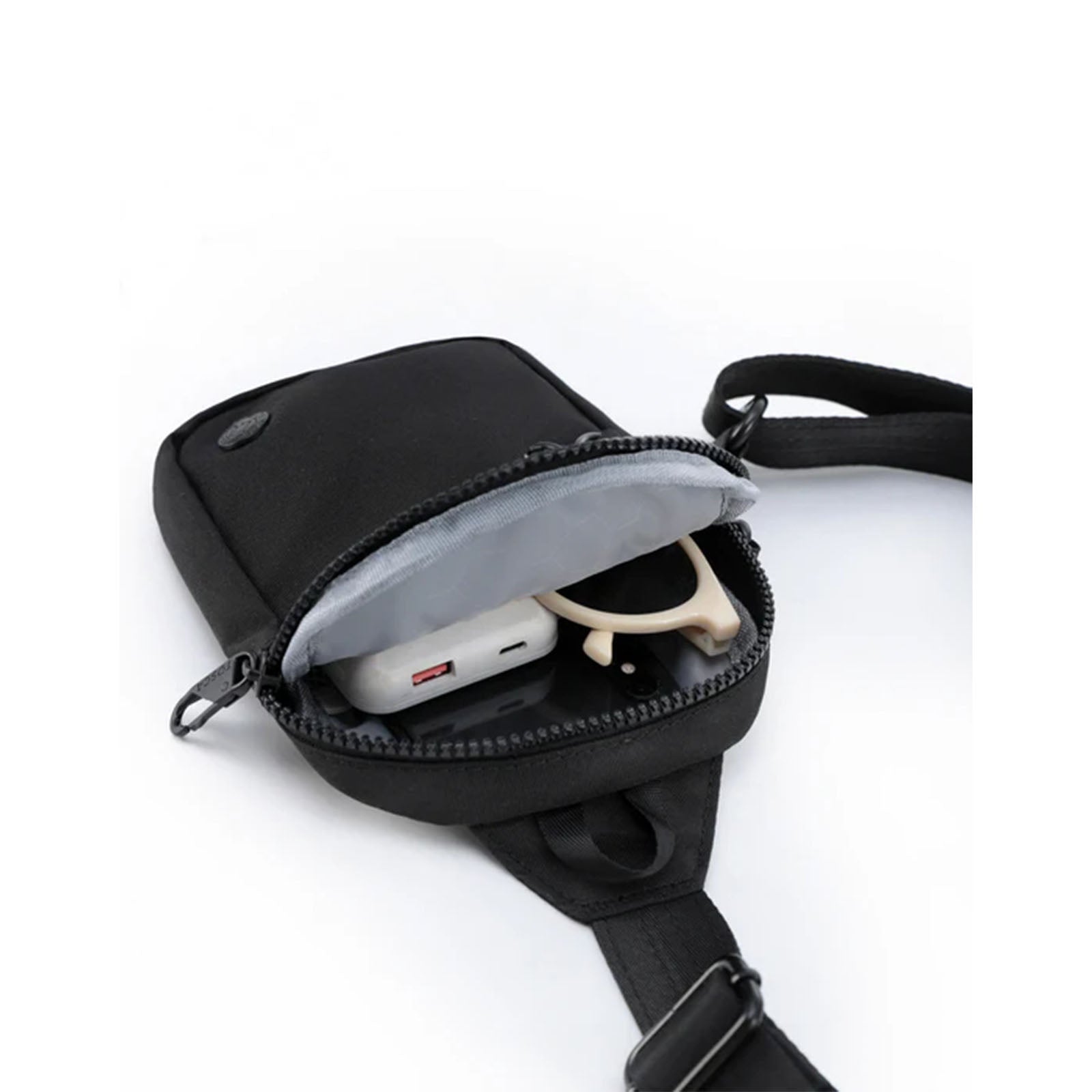 Tosca-Anti-Theft-25-Small-Sling-Pack-Black-Open