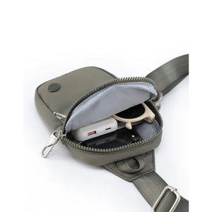 Tosca-Anti-Theft-25-Small-Sling-Pack-Khaki-Open