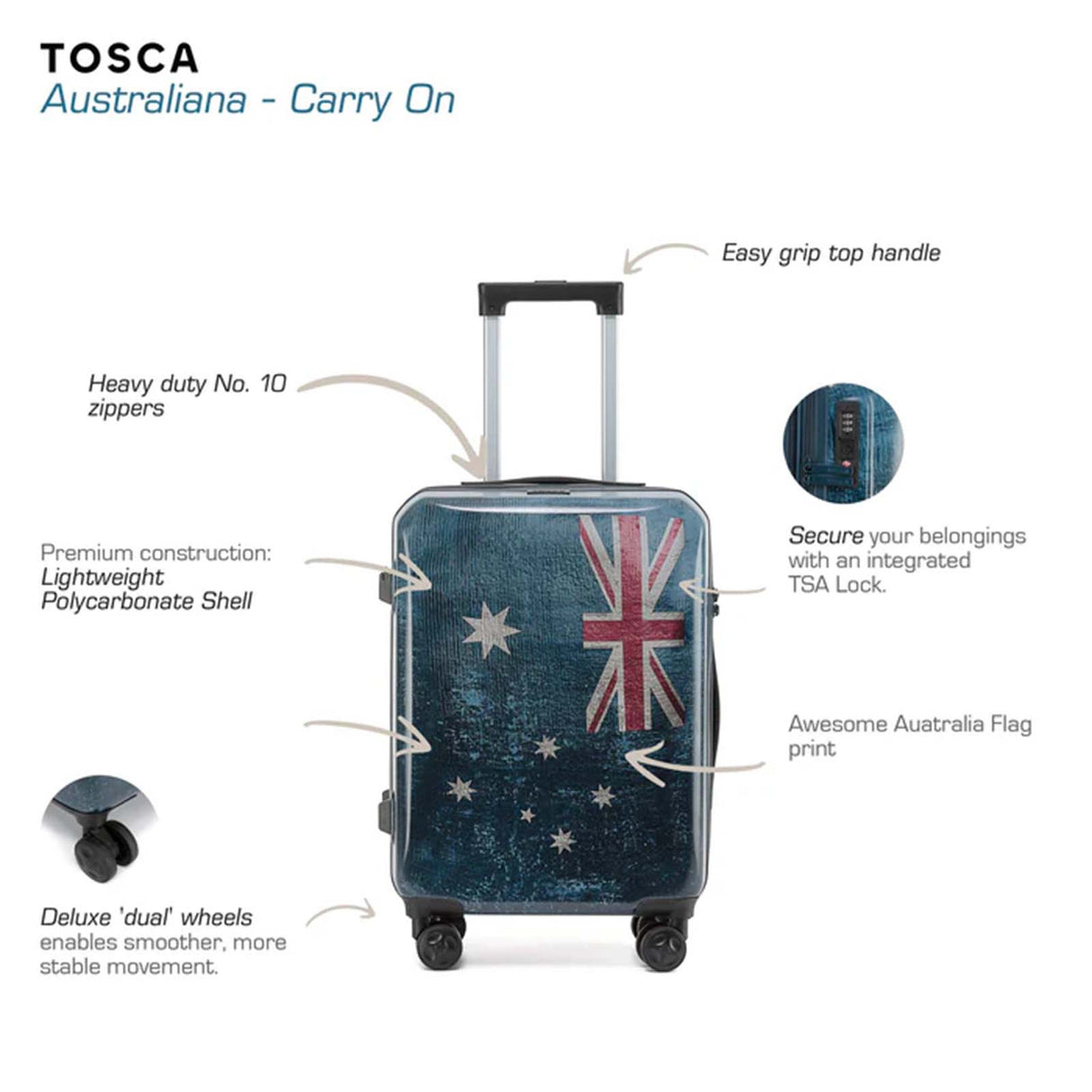 Tosca-Aus-Flag-4-Wheel-55cm-Carry-On-Suitcase-Info