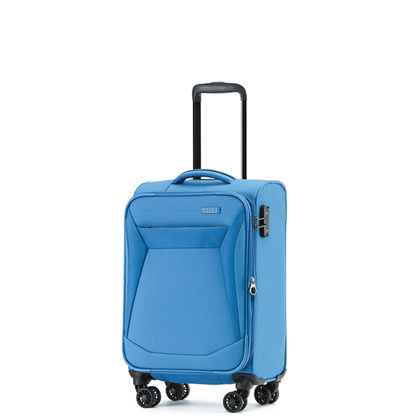 Tosca-Aviator-4-Wheel-Carry-On-Suitcase-Blue-Front-Angle