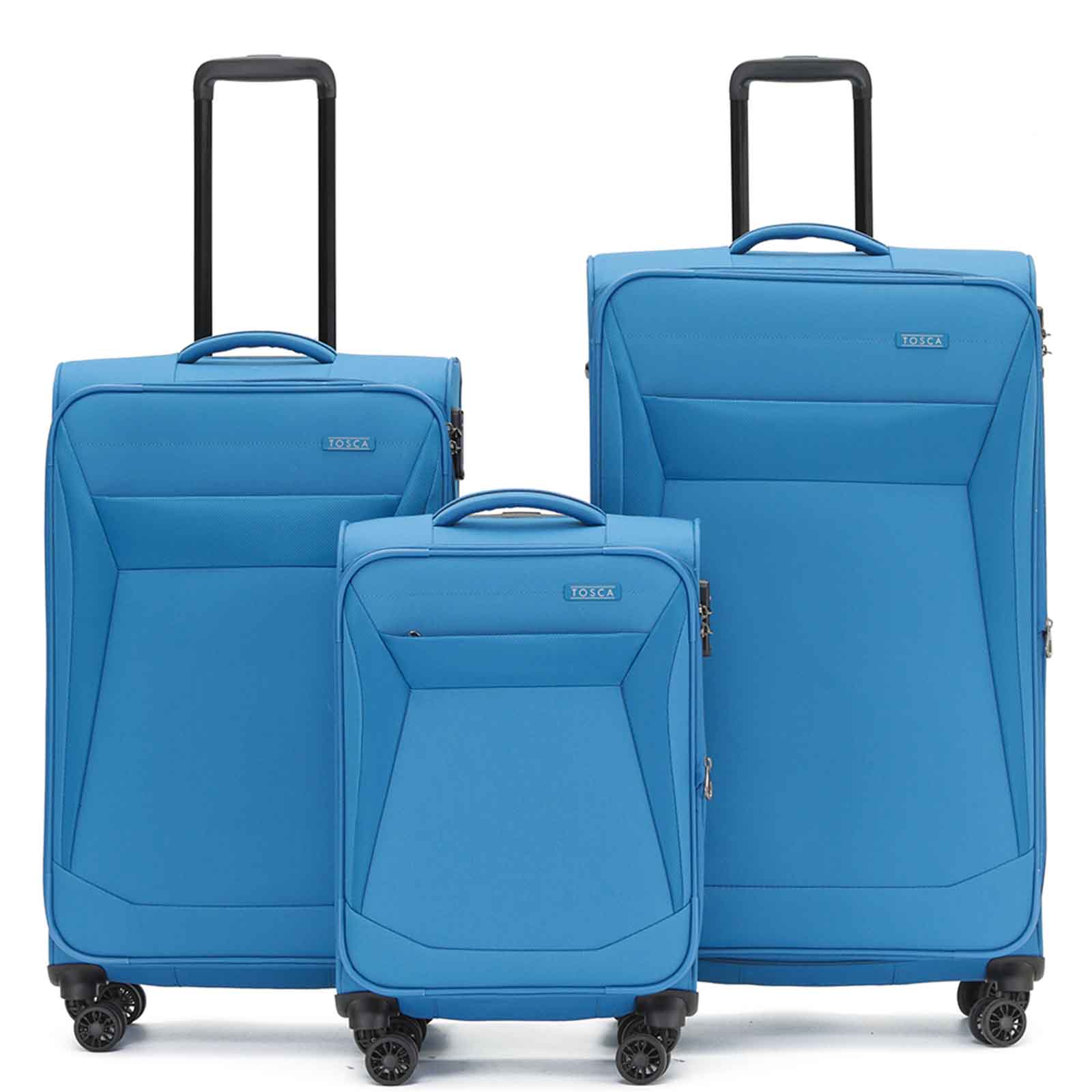 Tosca-Aviator-4-Wheel-Carry-On-Suitcase-Blue-Set