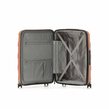 Tosca-Comet-4-Wheel-55cm-Carry-On-Suitcase-Mocha-Open
