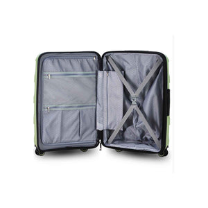Tosca-Comet-4-Wheel-55cm-Carry-On-Suitcase-Sage-Green-Open