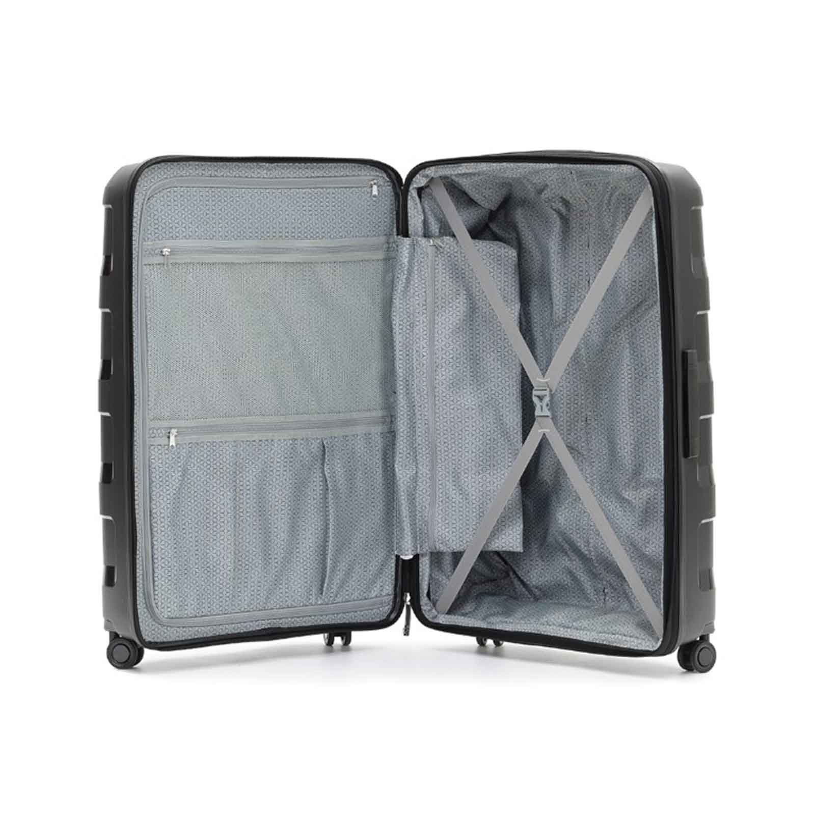 Tosca-Comet-4-Wheel-81cm-Large-Suitcase-Black-Open