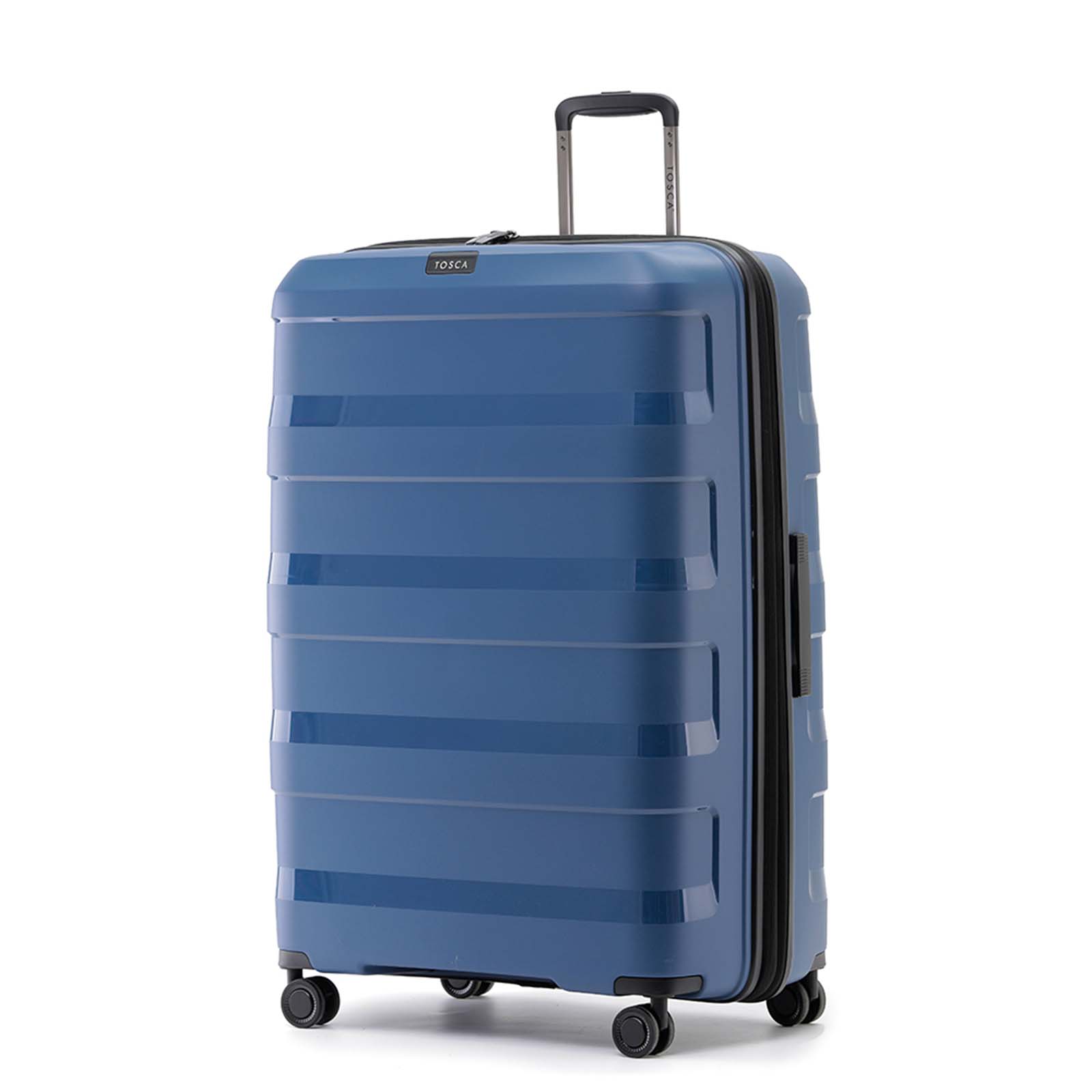 Tosca-Comet-4-Wheel-81cm-Large-Suitcase-Storm-Blue-Front-Angle
