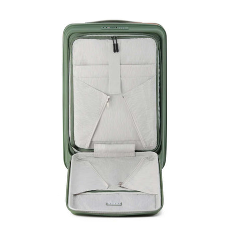 Tosca-Cruiser-Front-Opening-53cm-Carry-On-Suitcase-Khaki-Open