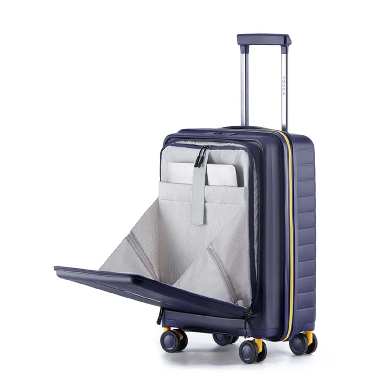 Tosca-Cruiser-Front-Opening-53cm-Carry-On-Suitcase-Purple-Laptop