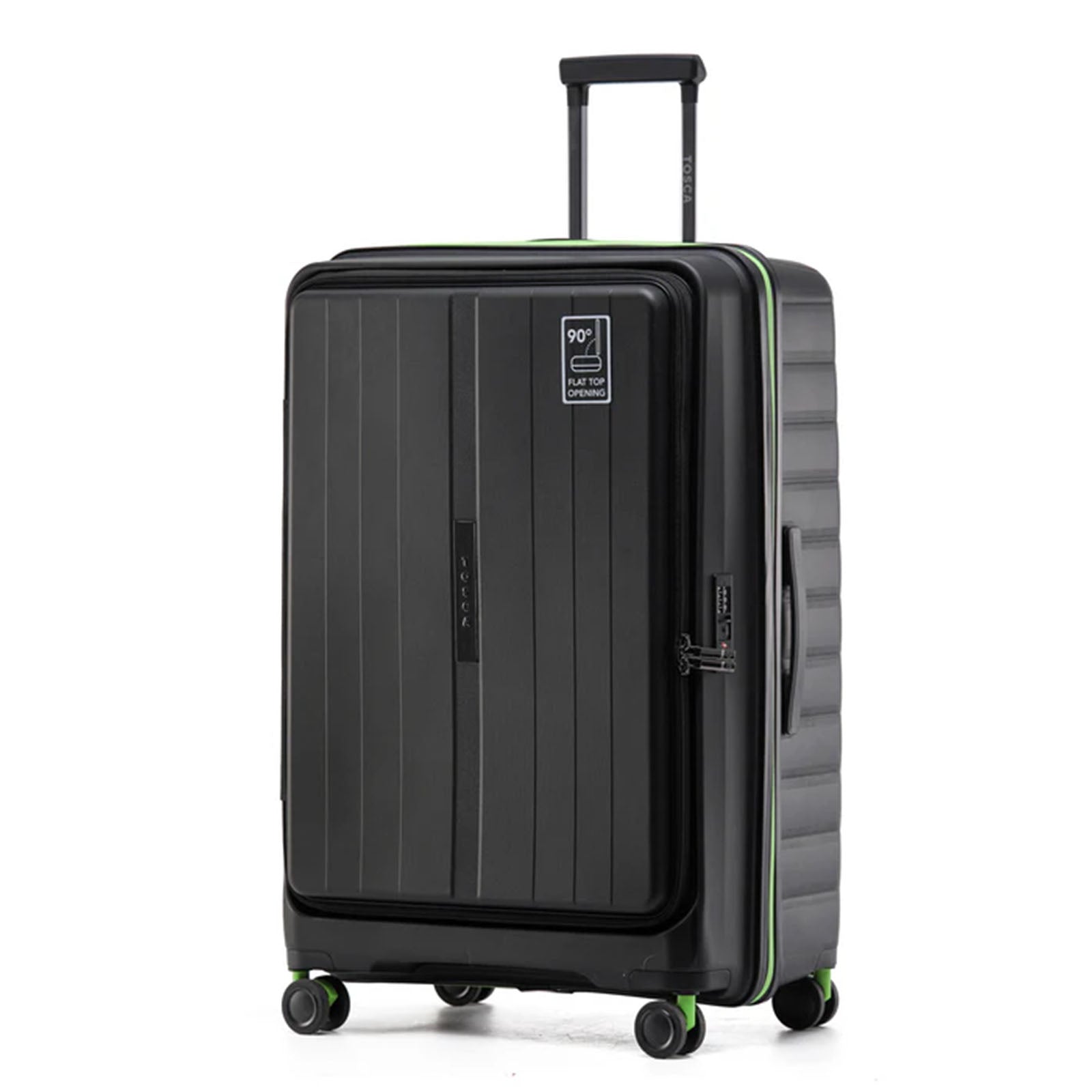Tosca-Cruiser-Front-Opening-77cm-Large-Suitcase-Black-Angle