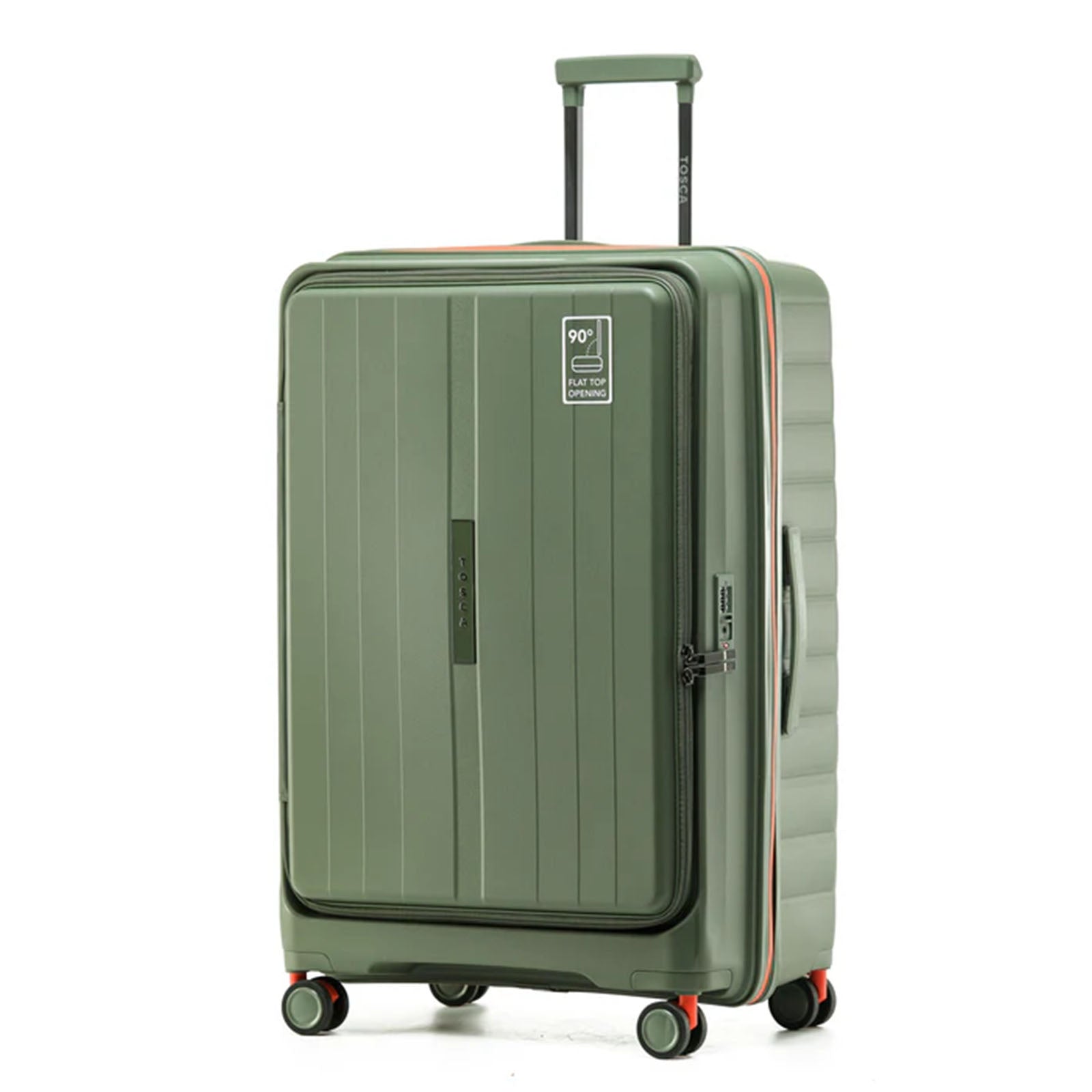 Tosca-Cruiser-Front-Opening-77cm-Large-Suitcase-Khaki-Angle